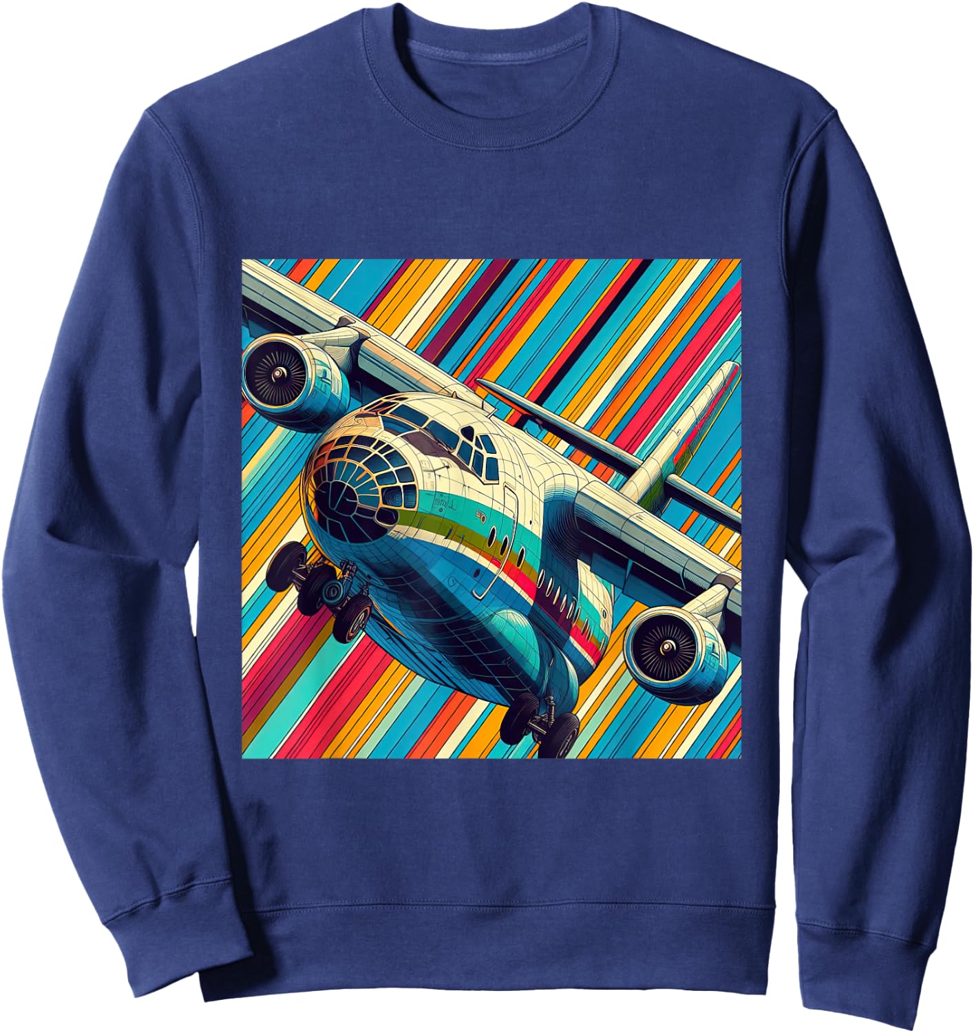 Antonov AN 225 Airplane Retro Style Sweatshirt - Sweatshirt | Navy
