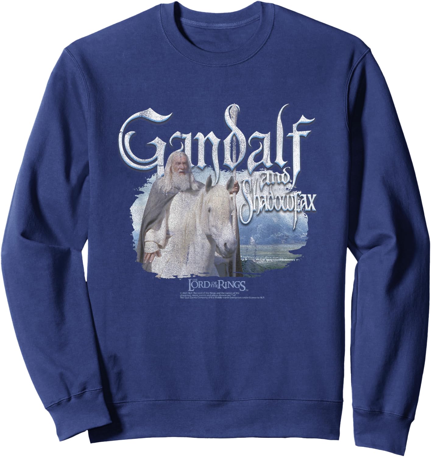 The Lord of The Rings Gandalf & Shadowfax Fantasy Movie Sweatshirt - Sweatshirt | Navy