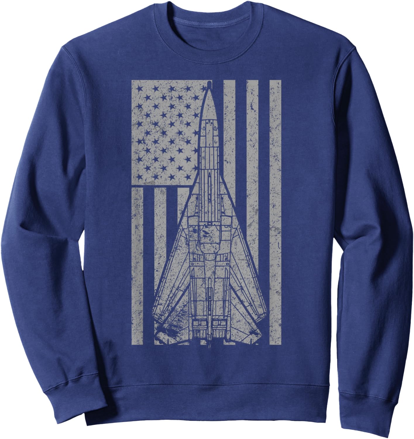 F-111 Aardvark Supersonic Airplane Vintage Flag Sweatshirt - Sweatshirt | Navy