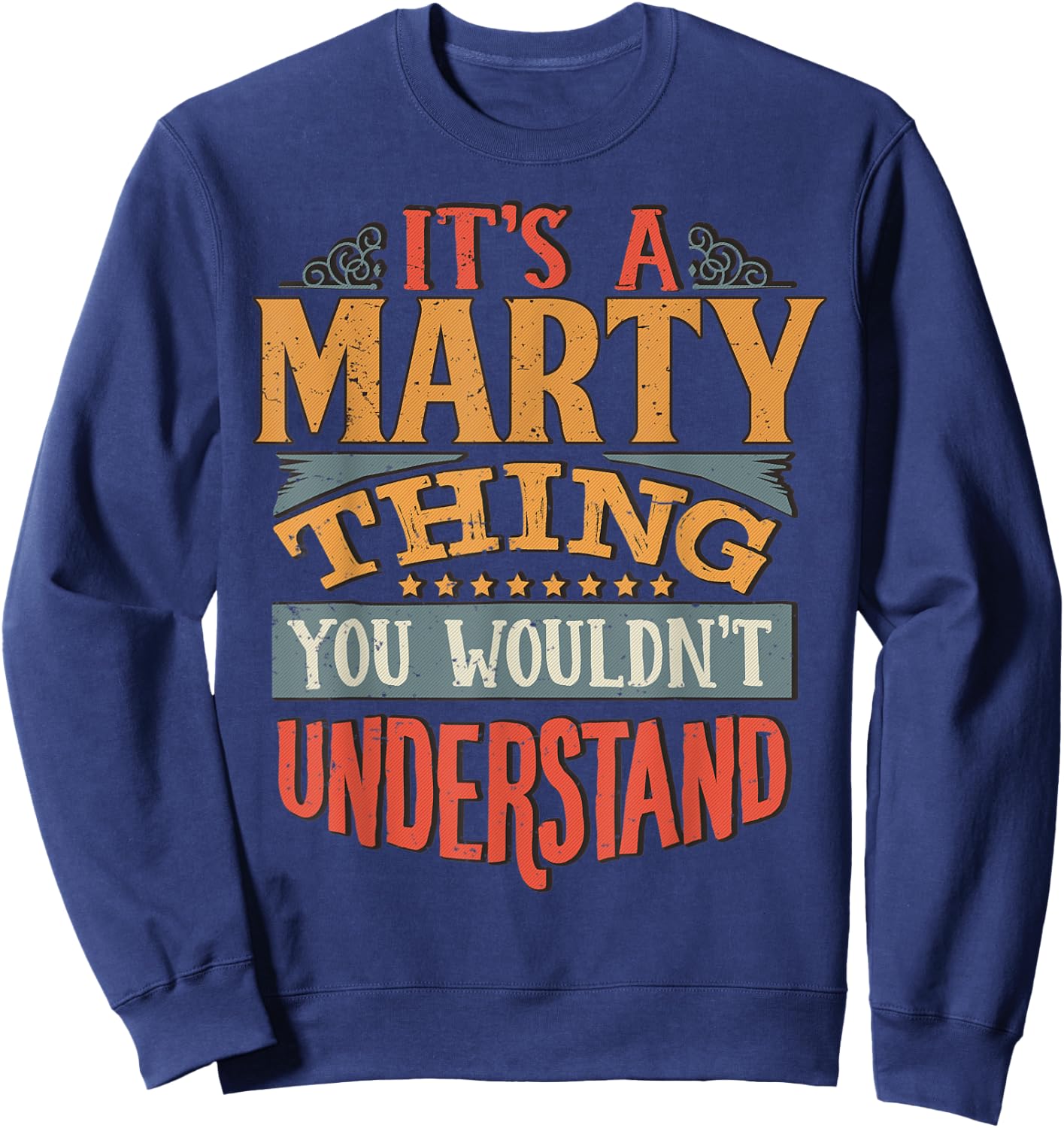 Marty Name Sweatshirt - Sweatshirt | Navy