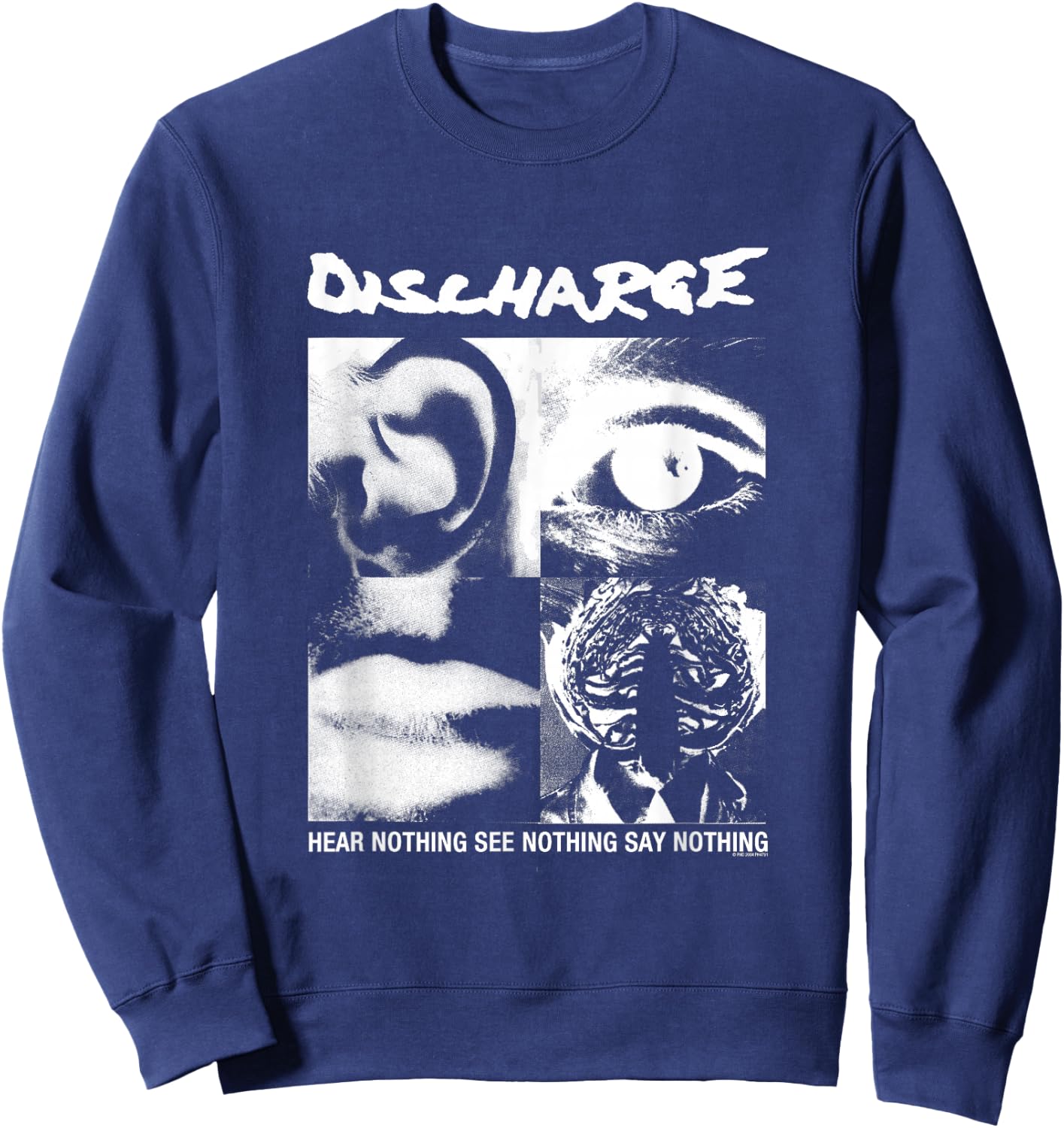 Discharge - Official Merchandise - Hear Nothing Sweatshirt - Sweatshirt | Navy
