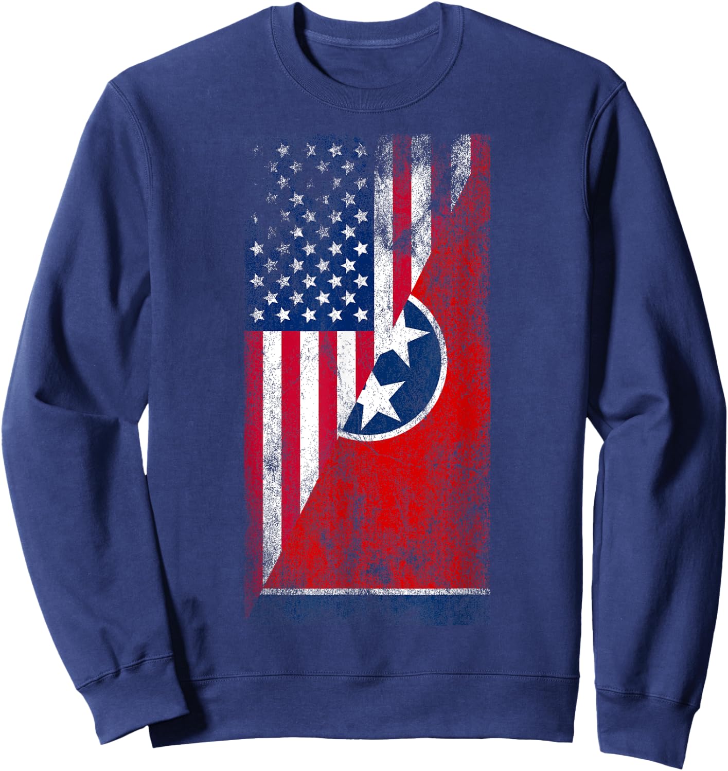 USA & Tennessee Flags - American Tennessean Sweatshirt - Sweatshirt | Navy