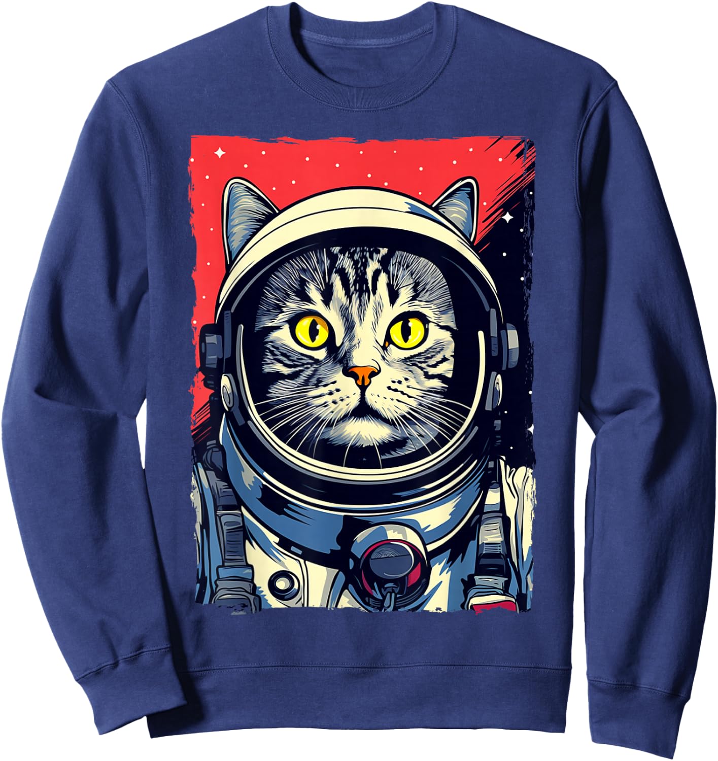 Astronaut Cat Shirt Kids Space Cat Astronaut Cat Mom Cat Dad Sweatshirt - Sweatshirt | Navy