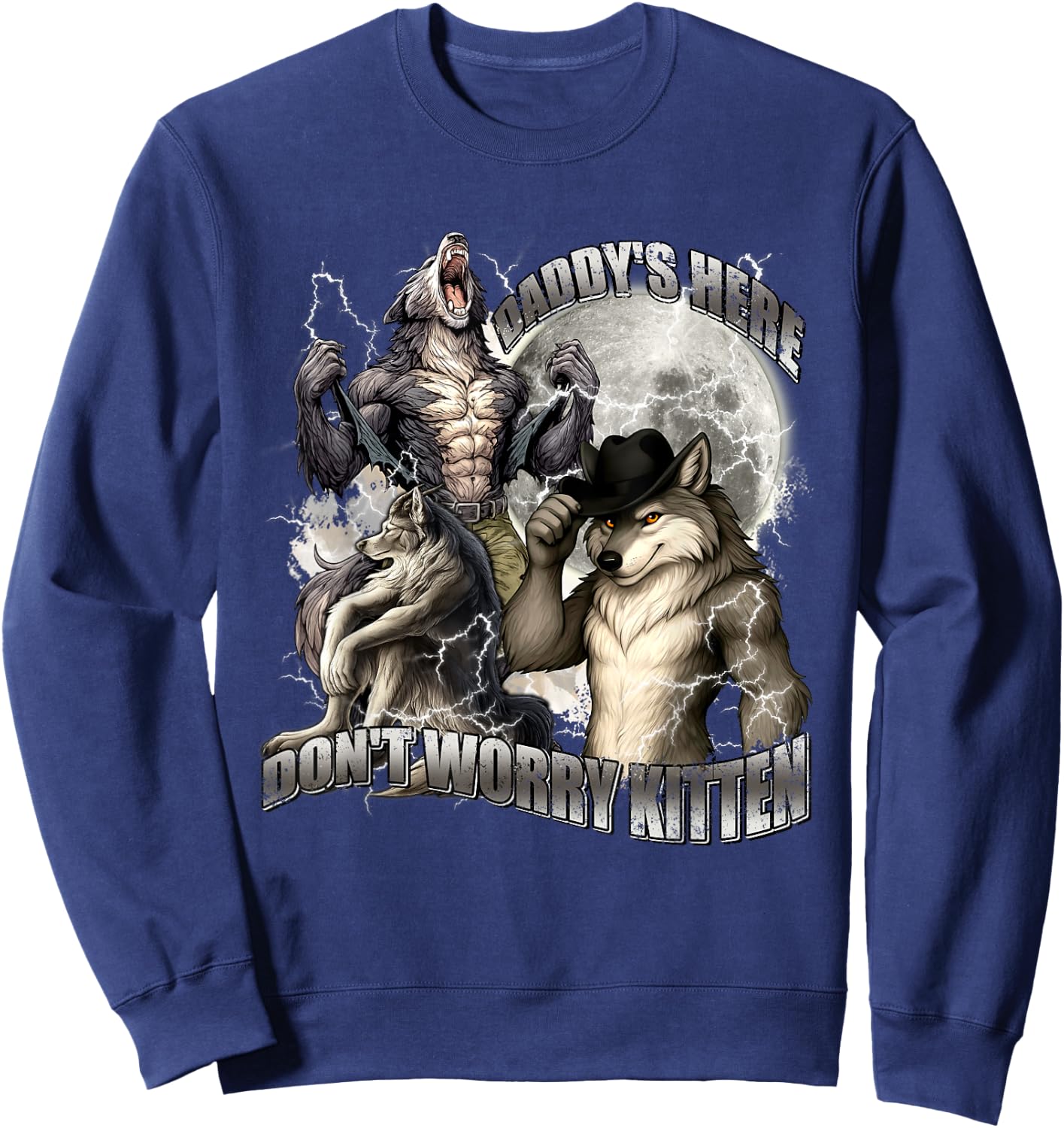 Don't Worry Kitten Daddy's Here Sweatshirt - Sweatshirt | Navy