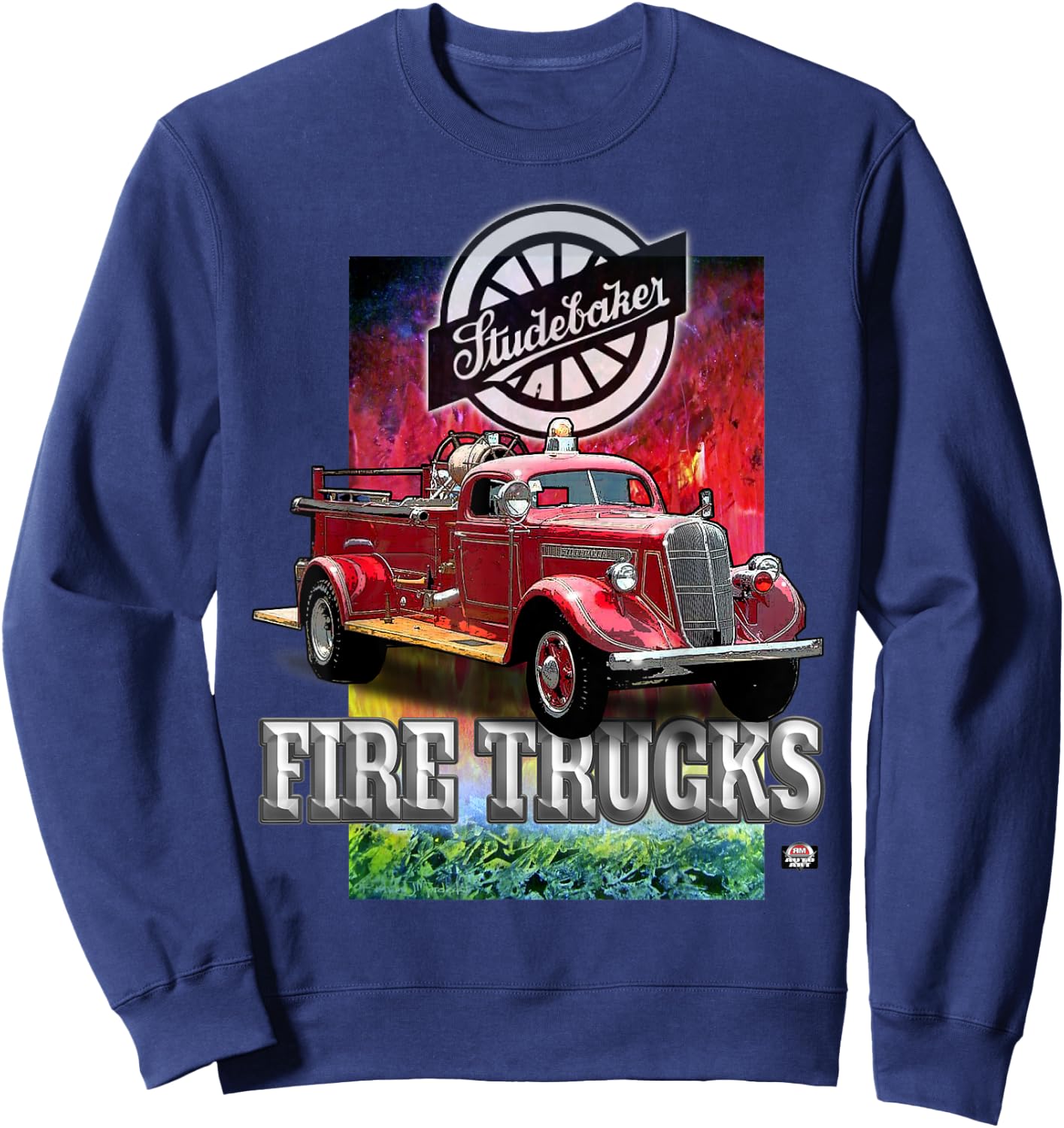 Classic restored Studebaker fire truck Sweatshirt - Sweatshirt | Navy