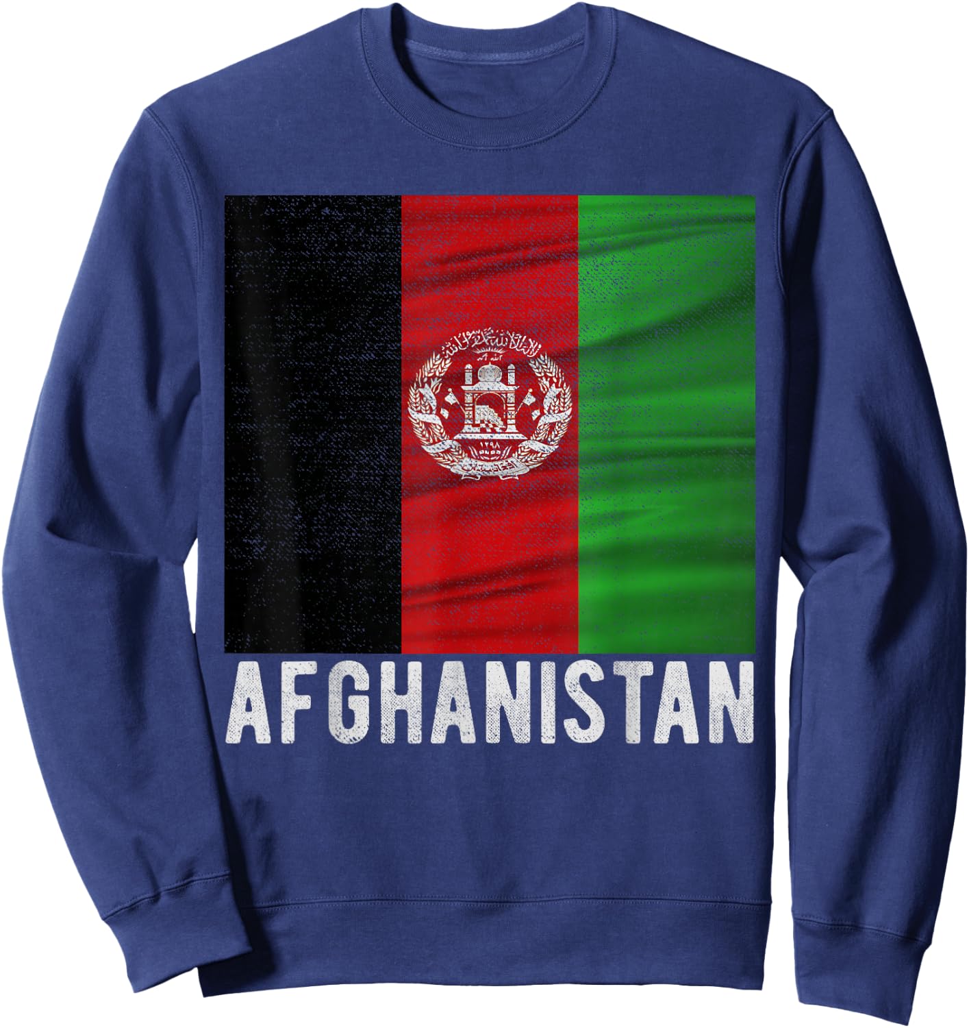Afghanistan Flag Vintage I Love Afghanistan Nation Sweatshirt - Sweatshirt | Navy