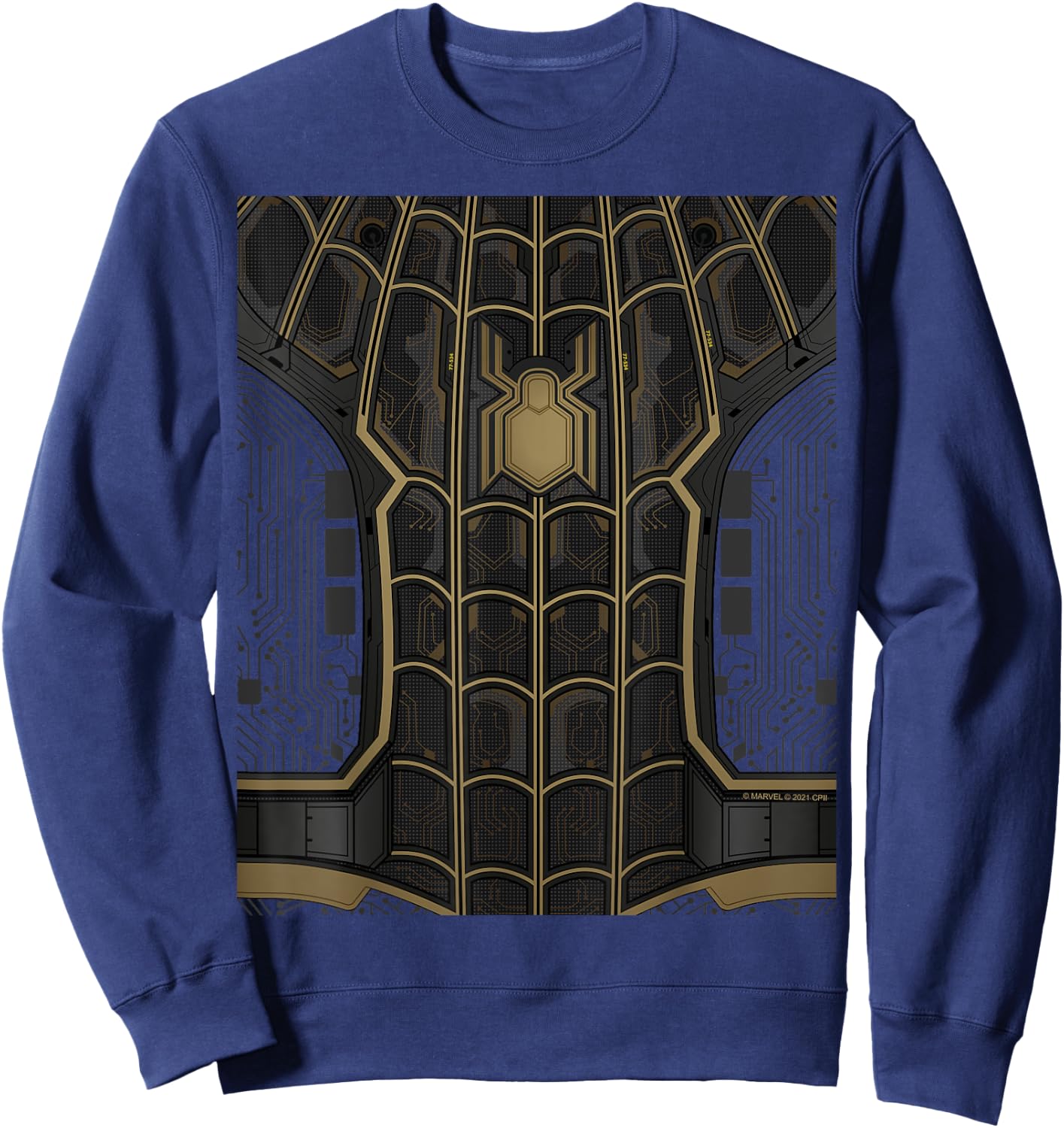 Marvel Spider-Man: No Way Home Black Gold Suit Front Back Sweatshirt - Sweatshirt | Navy