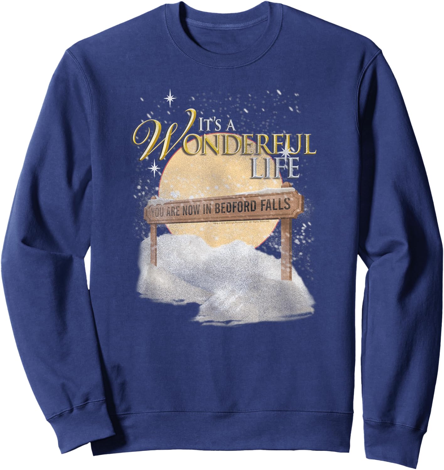 It's a Wonderful Life Wintery Sign Sweatshirt - Sweatshirt | Navy