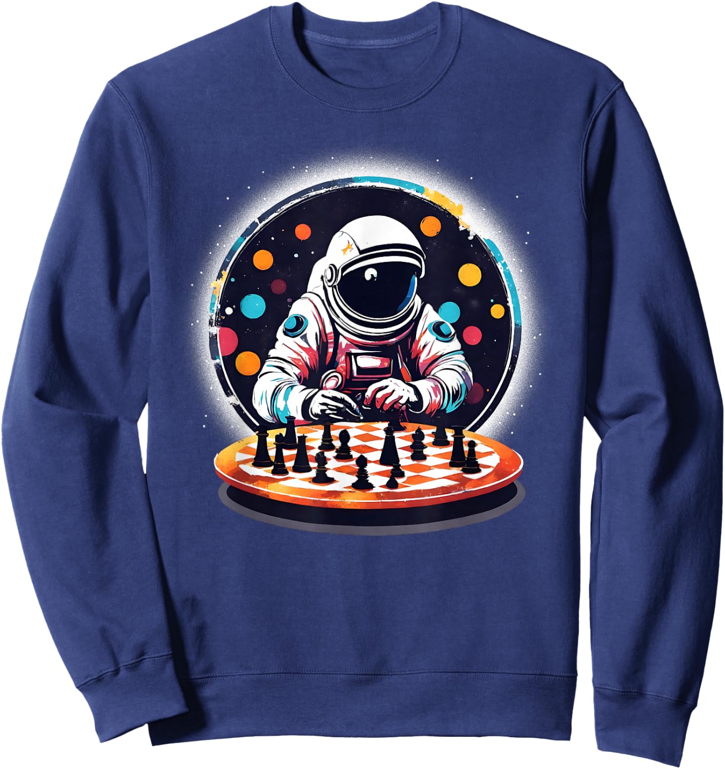 Astronaut Playing Chess in Space Boys Girls Sweatshirt - Sweatshirt | Navy