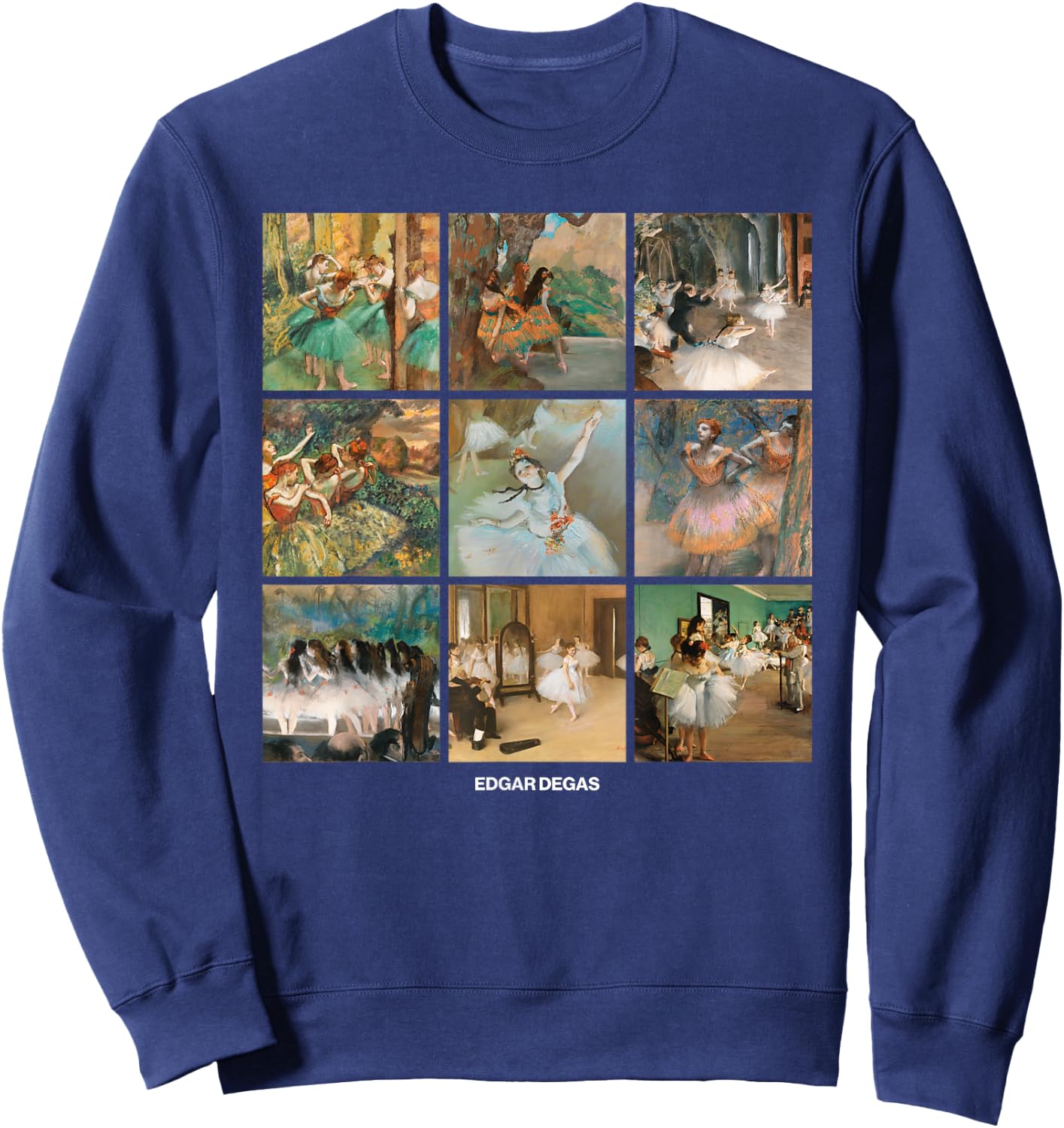 Fine Arts Bottega Edgar Degas Grid - Dancers, Ballerinas - Impressionism Sweatshirt - Sweatshirt | Navy