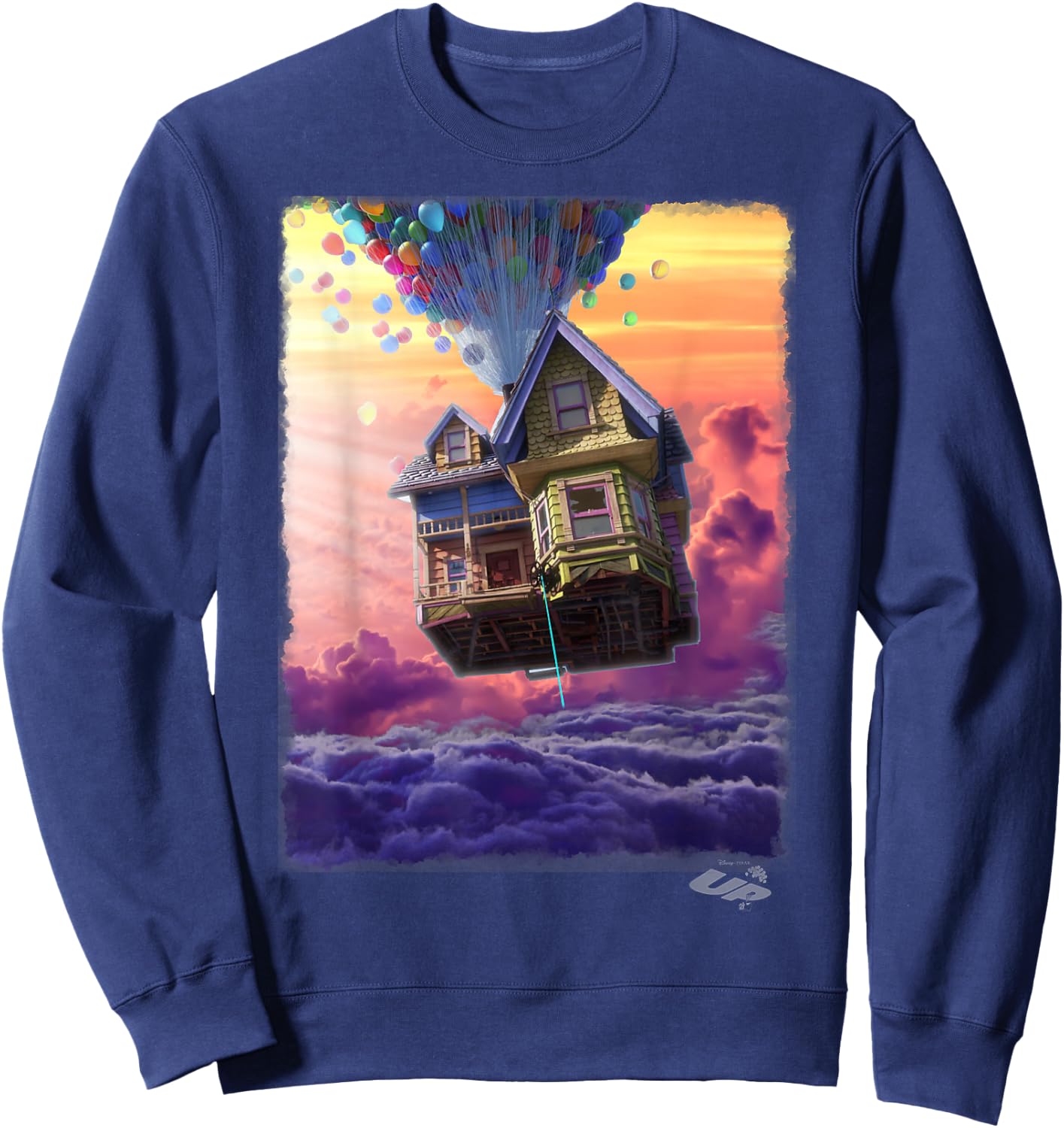 Disney Pixar Up Flying House Watercolor Window Portrait Sweatshirt - Sweatshirt | Navy