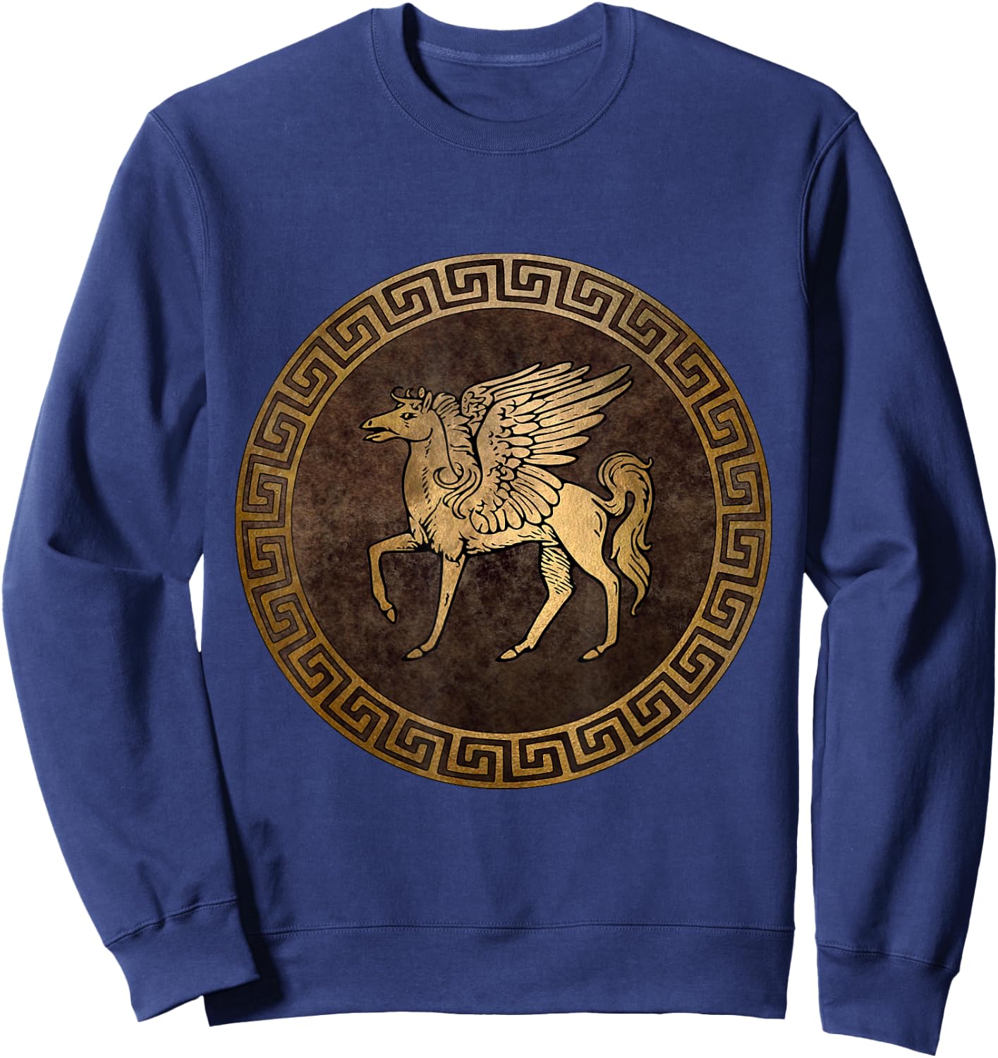 Agema Apparel Pegasus Ancient Greek Mythology - -Adults, Black, Small, Short Sleeve Sweatshirt - Sweatshirt | Navy