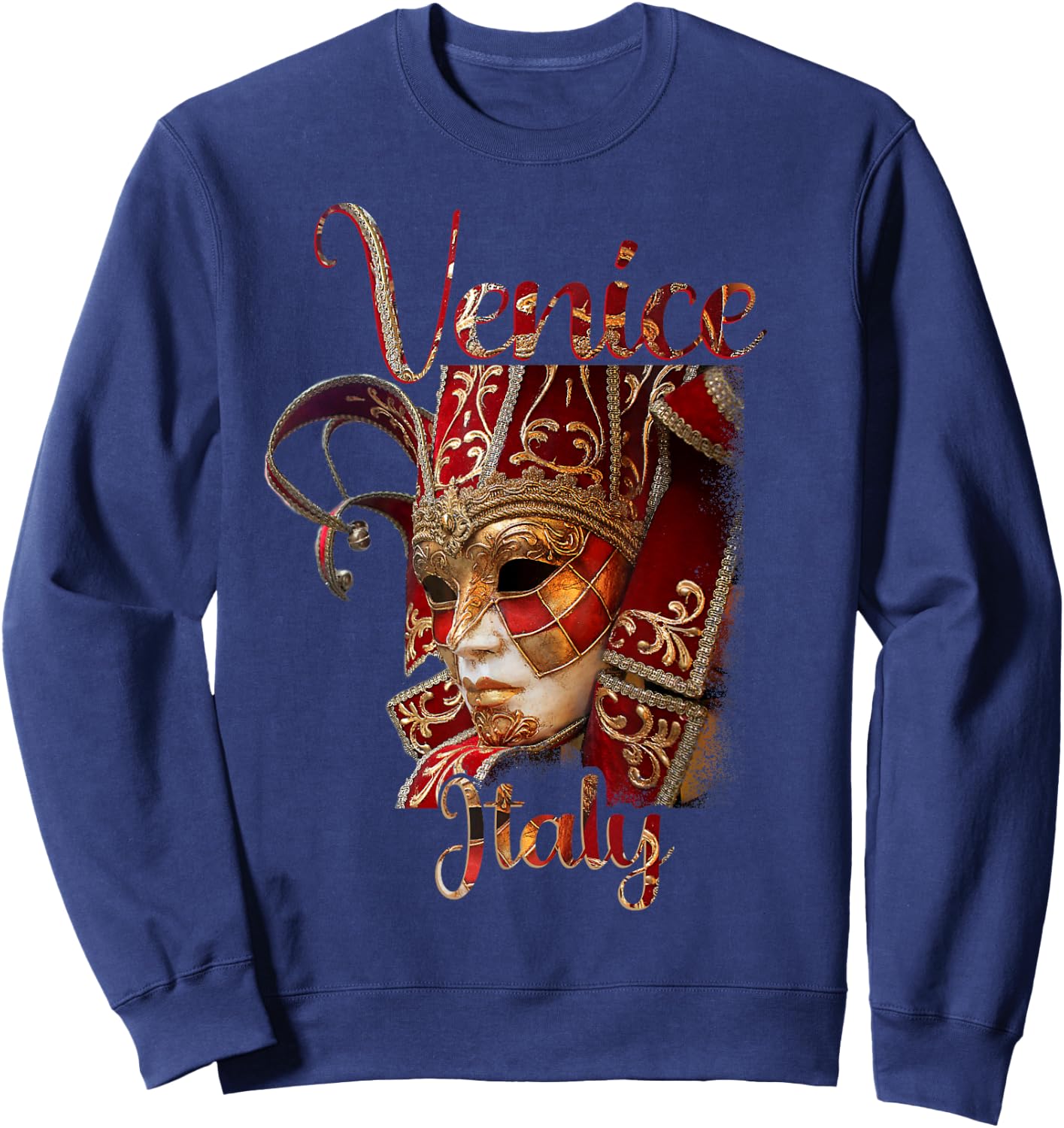 Venice Italy - Venezia Italia, Venetian Carnival Mask Sweatshirt - Sweatshirt | Navy