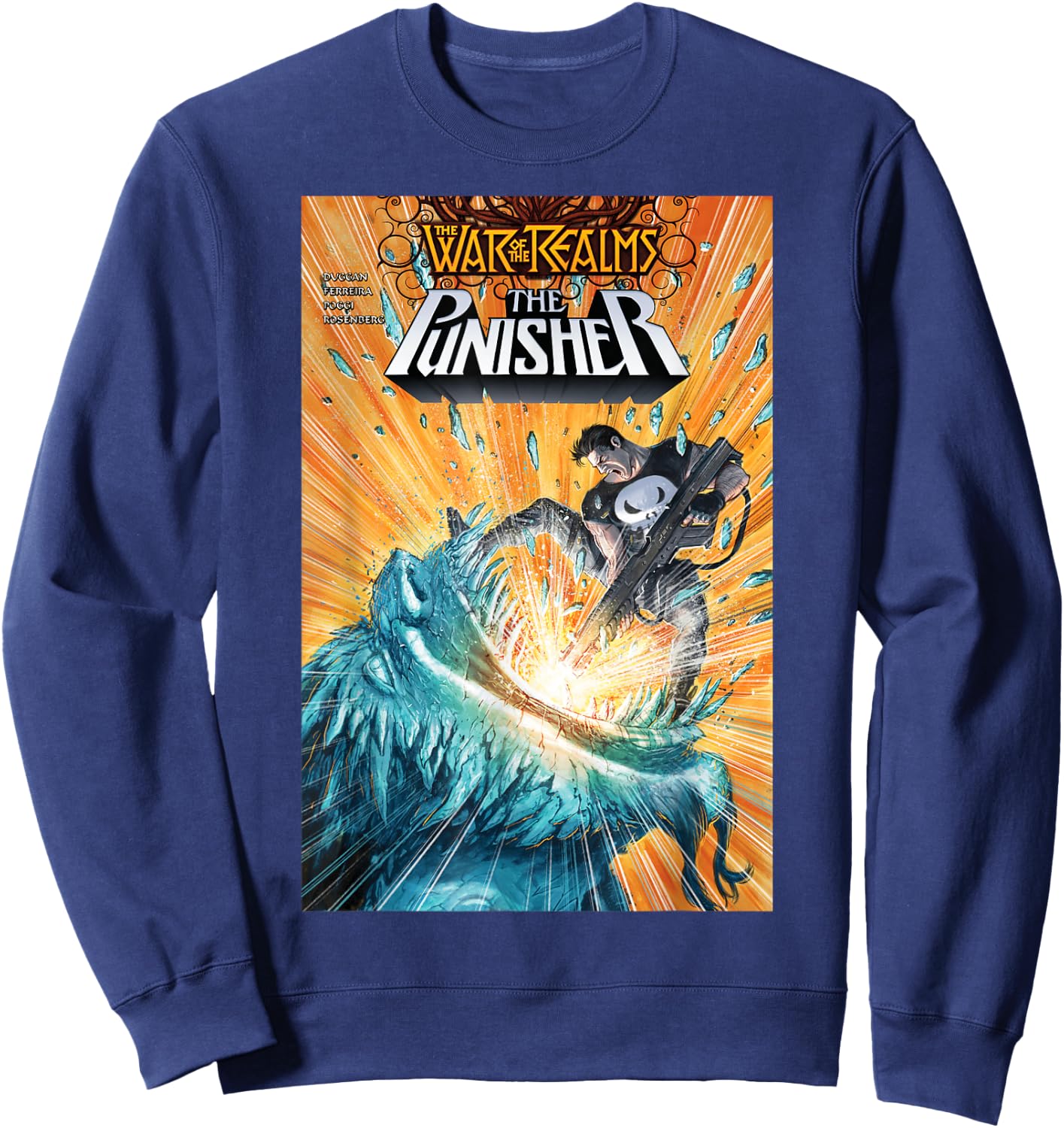 Marvel The Punisher Avenger Of Midgard Comic Book Cover Sweatshirt - Sweatshirt | Navy