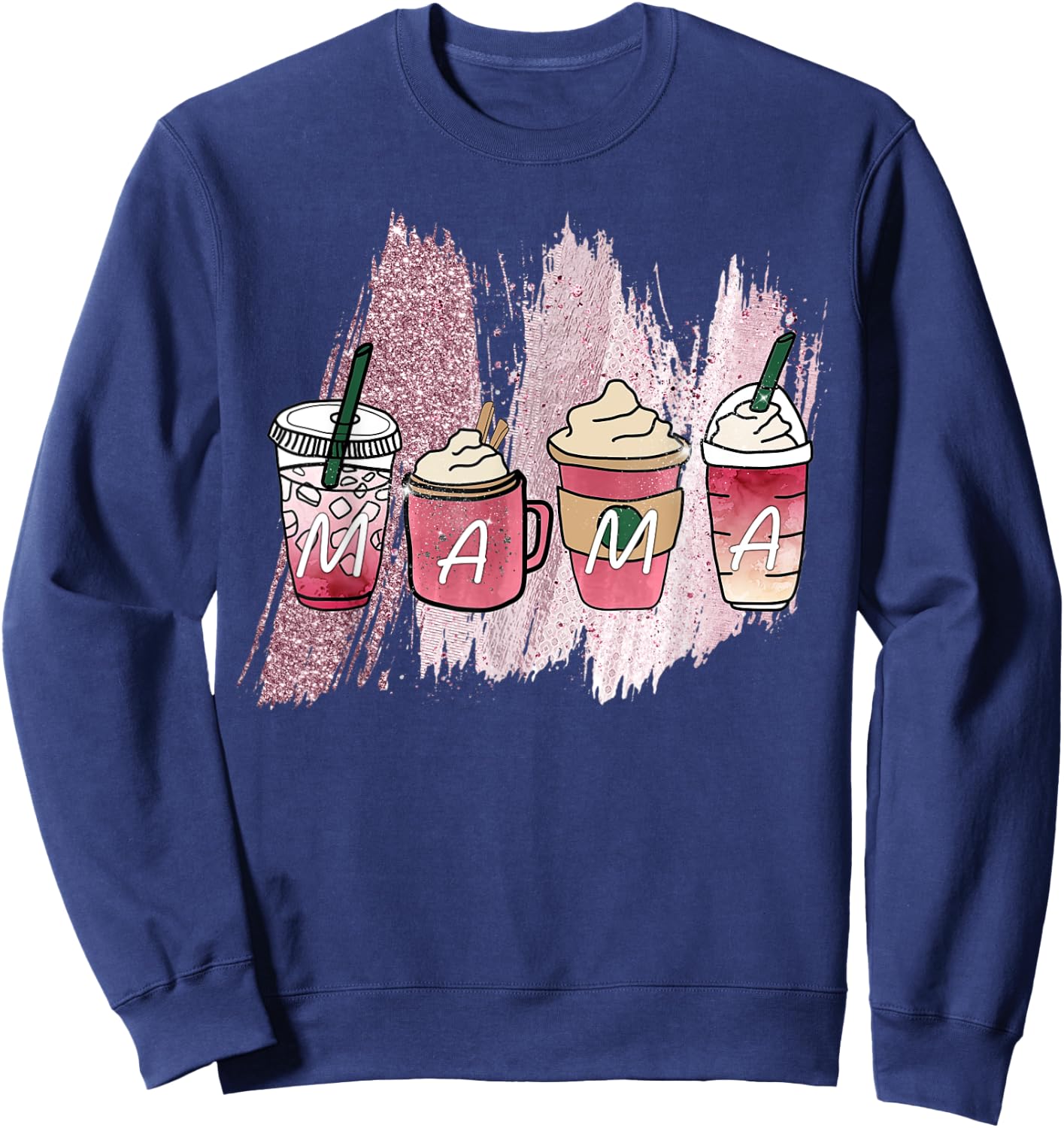 Cute Coffee Mama Love Mama Gift Sweatshirt - Sweatshirt | Navy