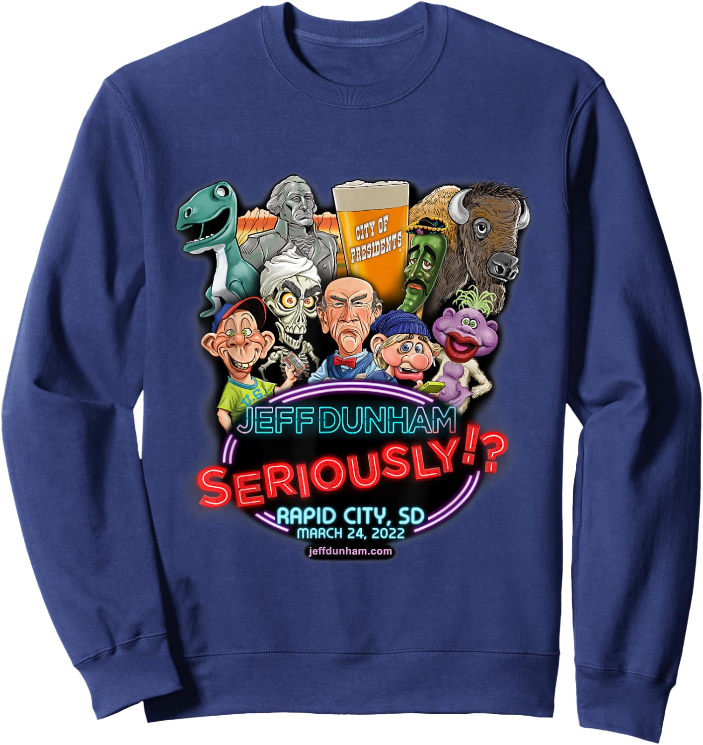 Jeff Dunham Rapid City, SD (2022) Sweatshirt - Sweatshirt | Navy