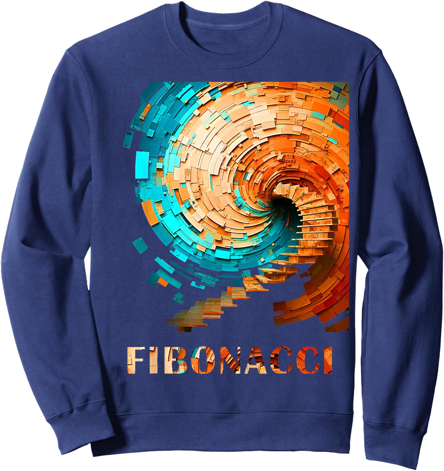 Fibonacci Flower Circle for Mathematician Physicist Artists Sweatshirt - Sweatshirt | Navy