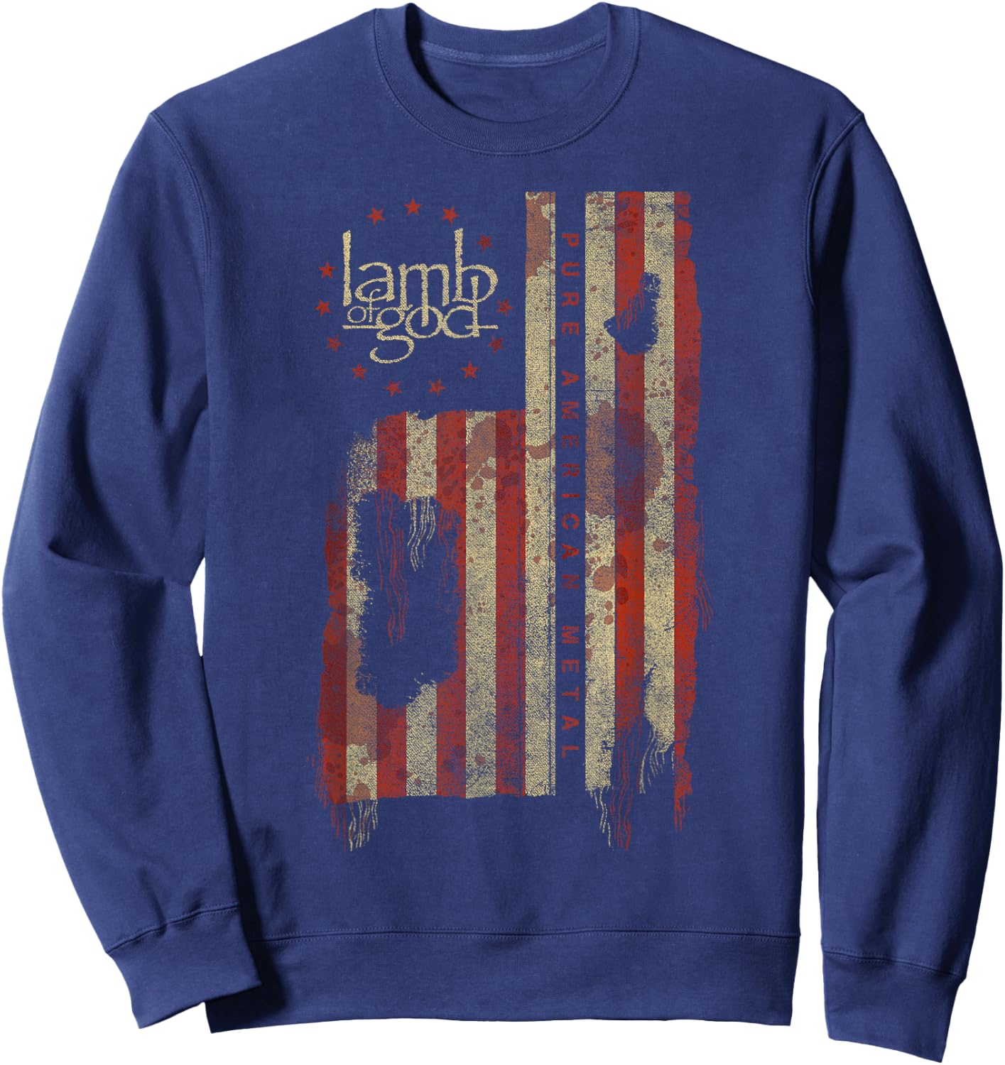 Lamb of God – Pure American Metal Flag Small Sweatshirt - Sweatshirt | Navy