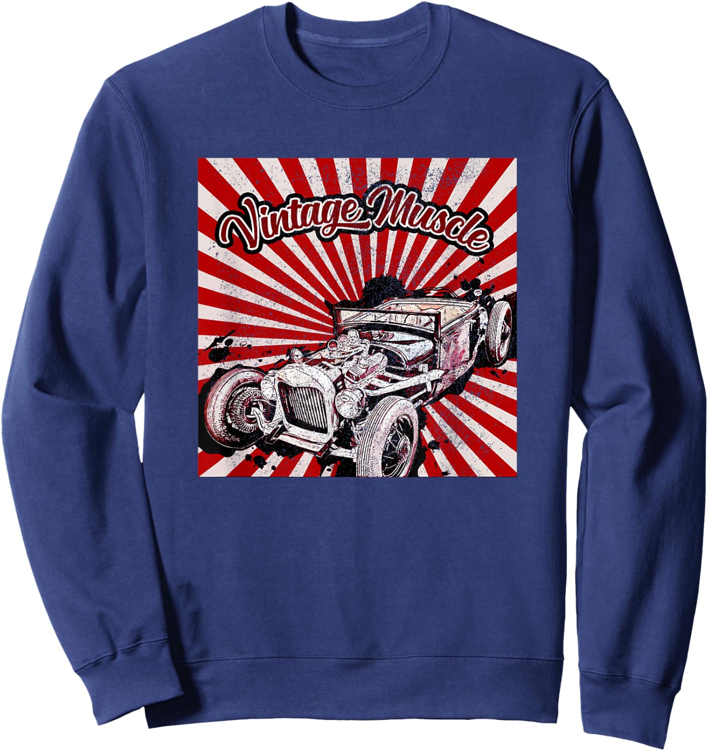 Vintage Muscle Car Roadster Sweatshirt - Sweatshirt | Navy