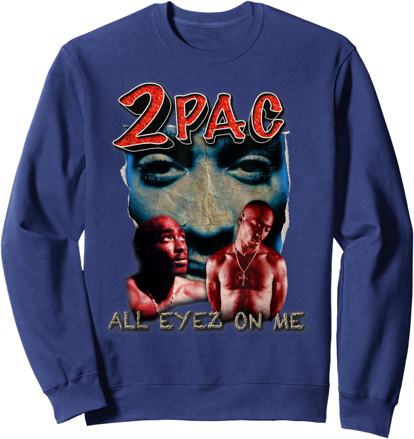 Tupac All Eyez Sweatshirt - Sweatshirt | Navy