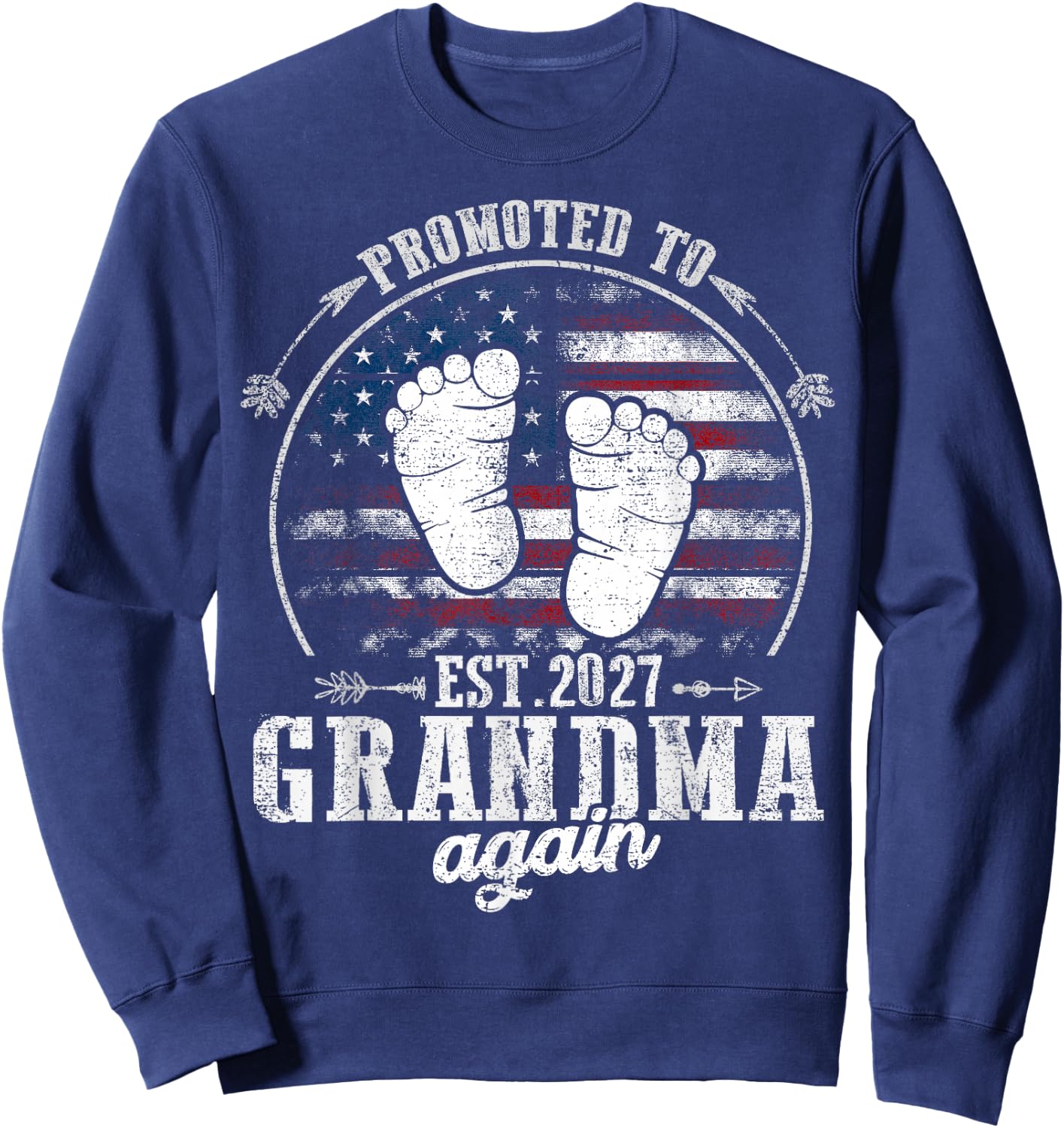 Promoted to Grandma Again 2027 Sweatshirt - Sweatshirt | Navy