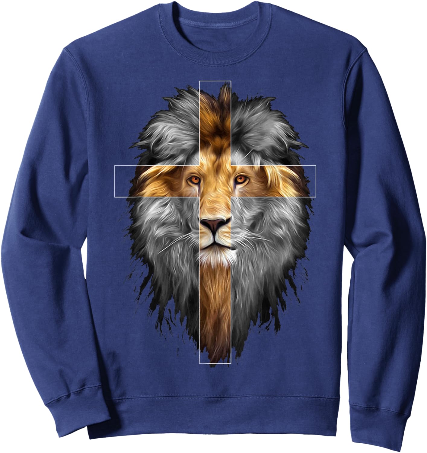 Cute Christian Jesus Lion of Judah - For Evangelisation Sweatshirt - Sweatshirt | Navy