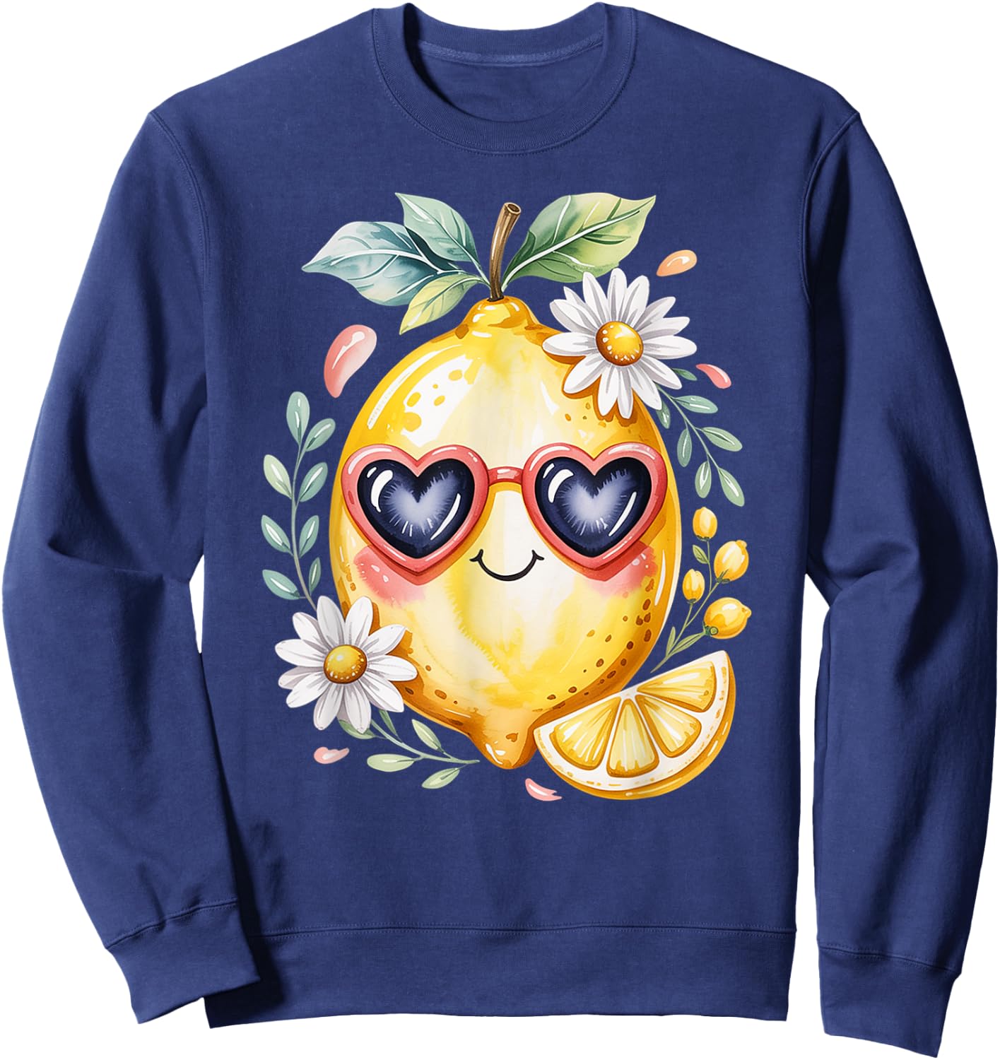Cute Lemons Fruit Girls & Women Who Adore Loves Lemon Sweatshirt - Sweatshirt | Navy