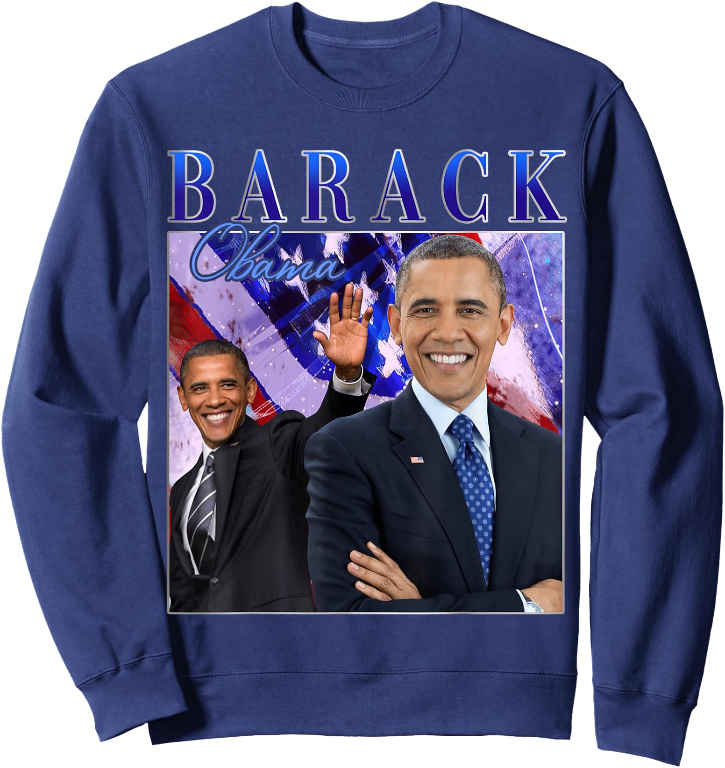 Barack Obama Retro Vintage Style Sweatshirt - Sweatshirt | Navy