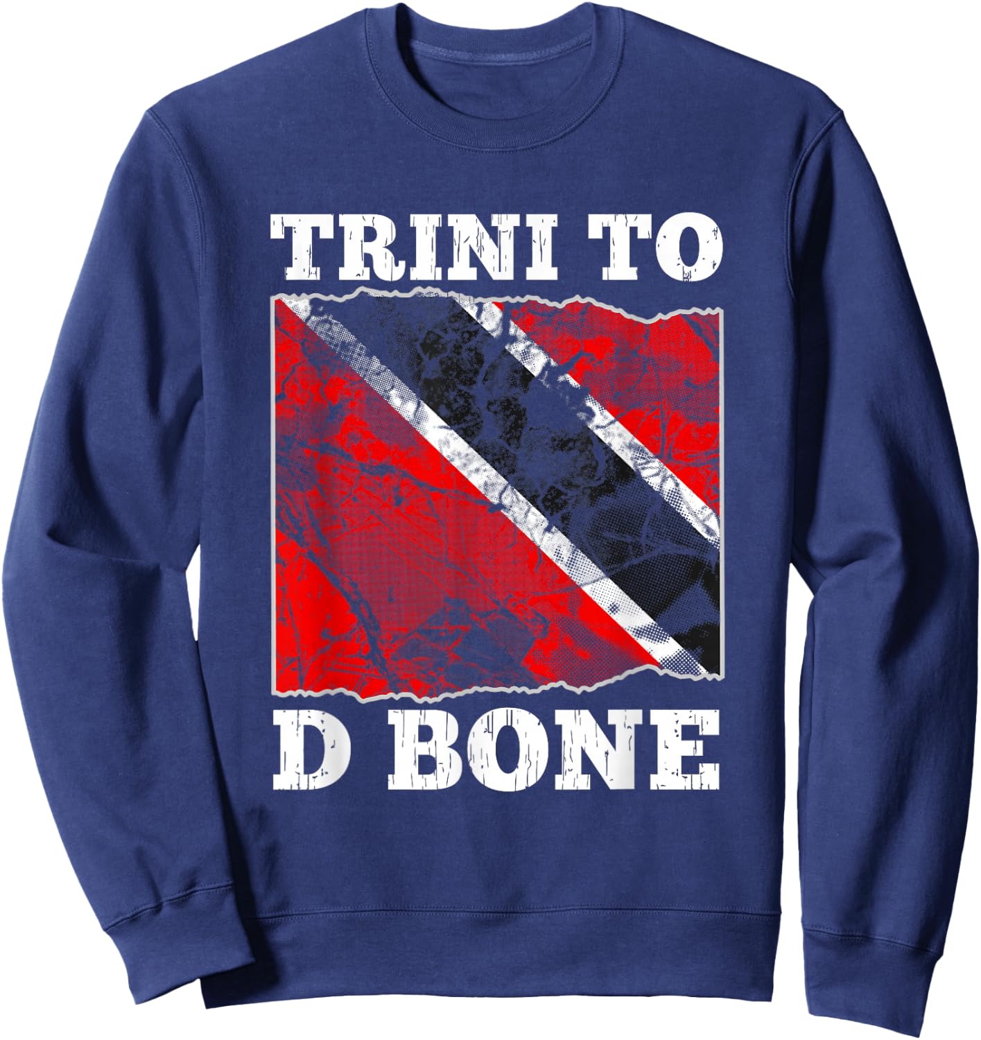 Trinidad and Tobago Flag Trini To D Bone Graphic Sweatshirt - Sweatshirt | Navy