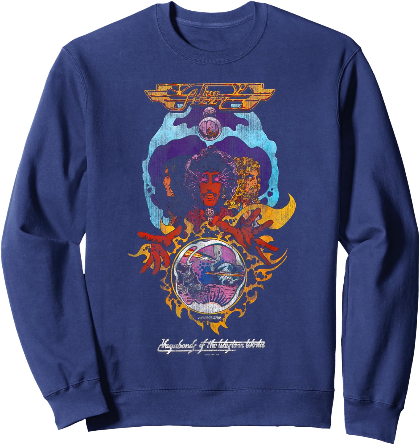 Thin Lizzy Official Thin Lizzy-Vagabonds ,Black Sweatshirt - Sweatshirt | Navy