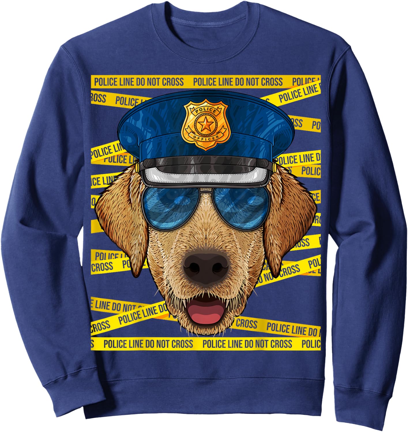 Labrador Retriever Police Officer Policeman Funny Police Dog Sweatshirt - Sweatshirt | Navy