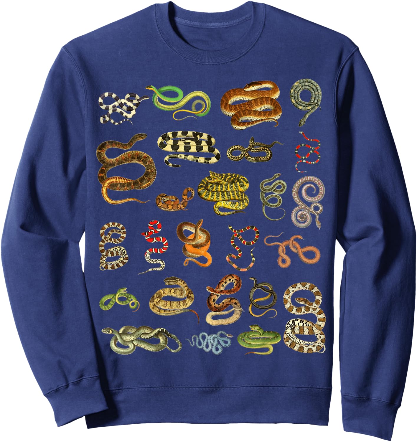 Types Of Snakes Educational Herpetologist Kids Boys Girls Sweatshirt - Sweatshirt | Navy