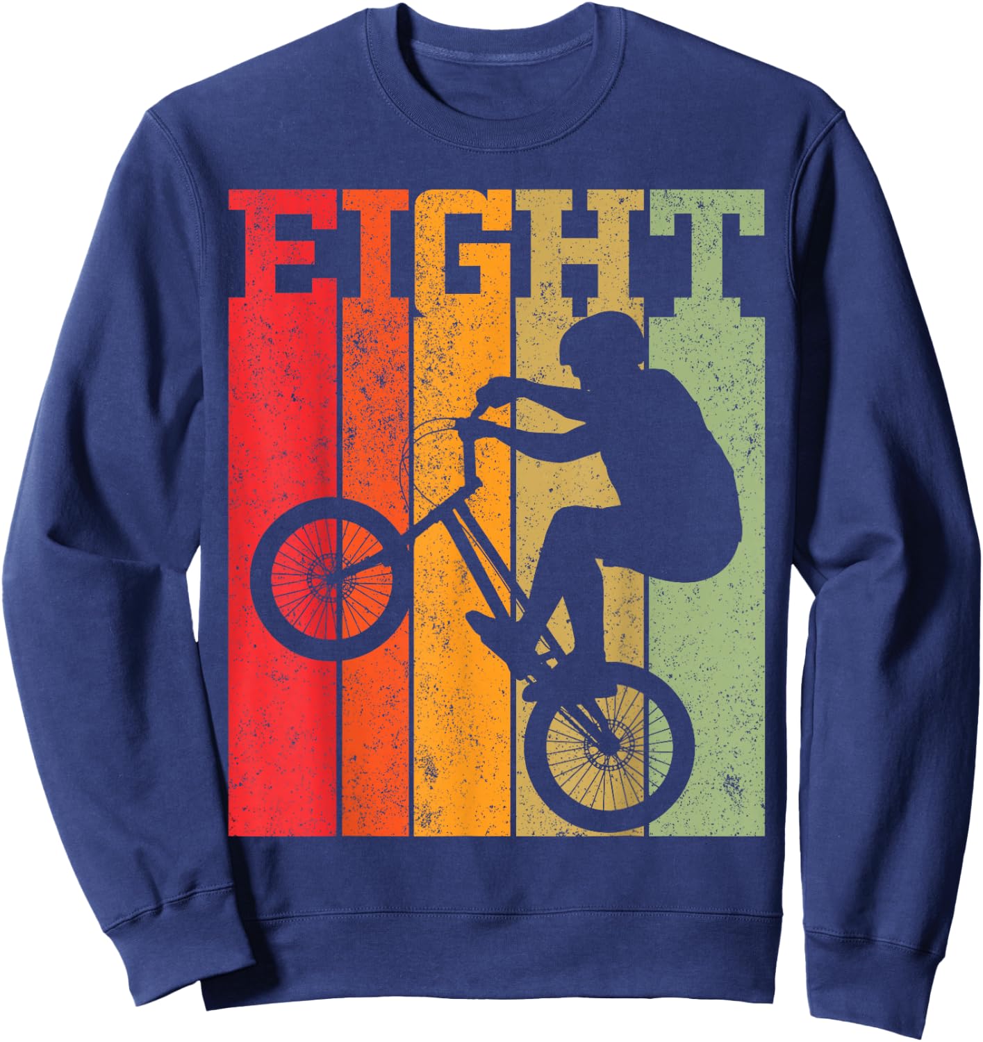 8th Birthday Boys 8 Year Old Eight BMX Bike racing bicycle Sweatshirt - Sweatshirt | Navy