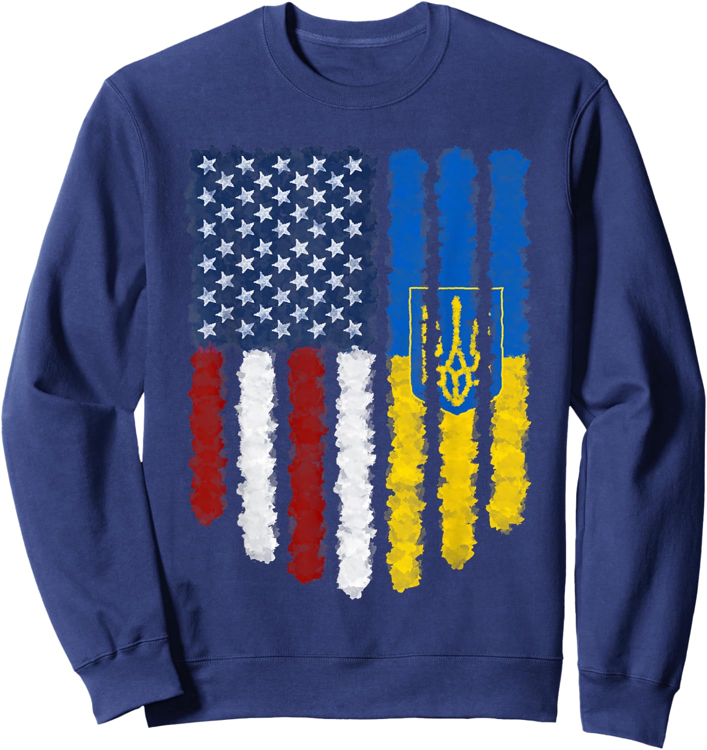 Ukrainian American Flag Ukraine Usa America Sweatshirt - Sweatshirt | Navy