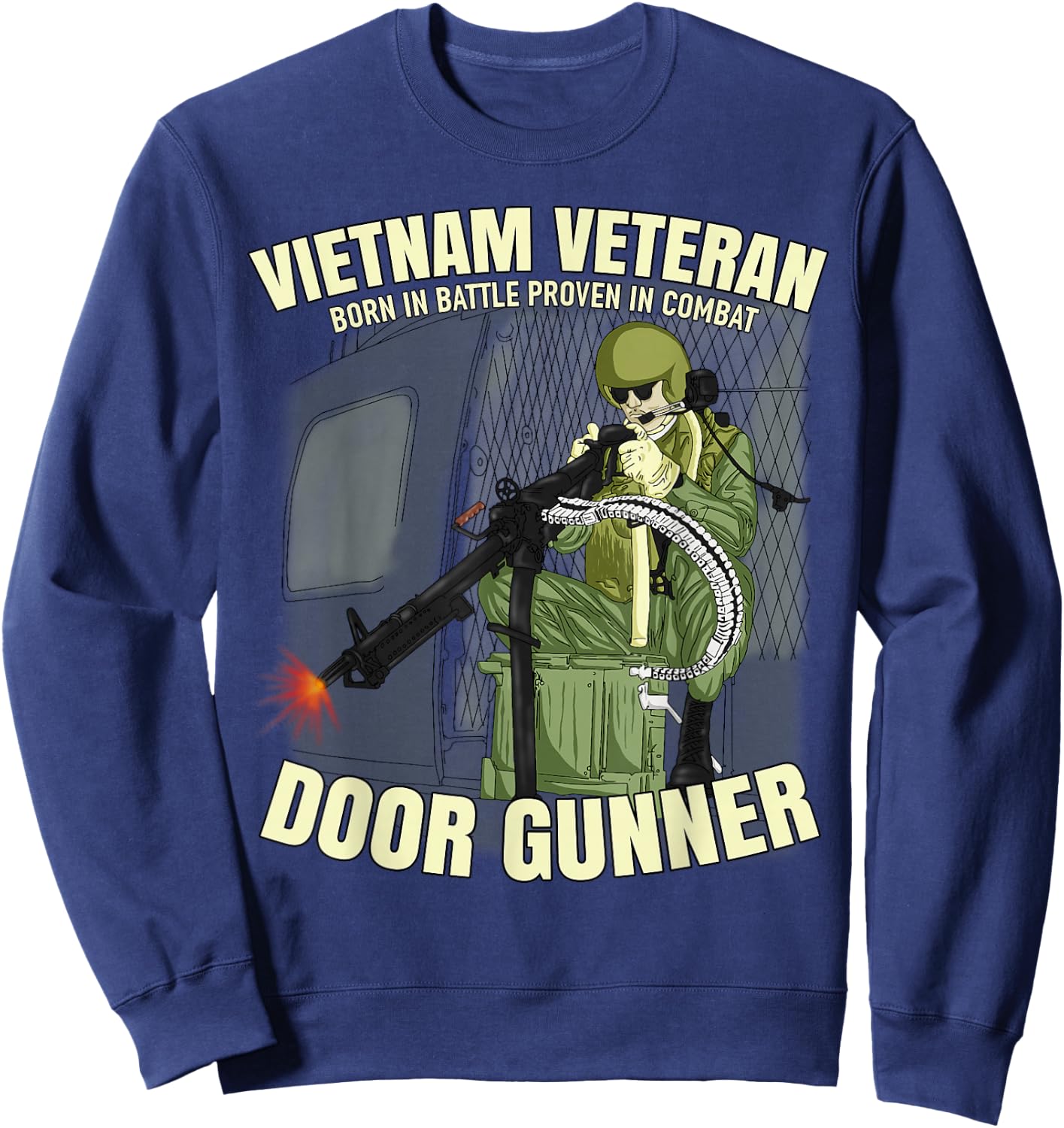 Vietnam Veteran Door Gunner Sweatshirt - Sweatshirt | Navy