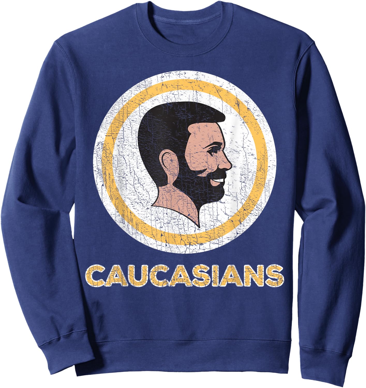 Caucasian Caucasians Pride Vintage Funny Shirt Sweatshirt - Sweatshirt | Navy