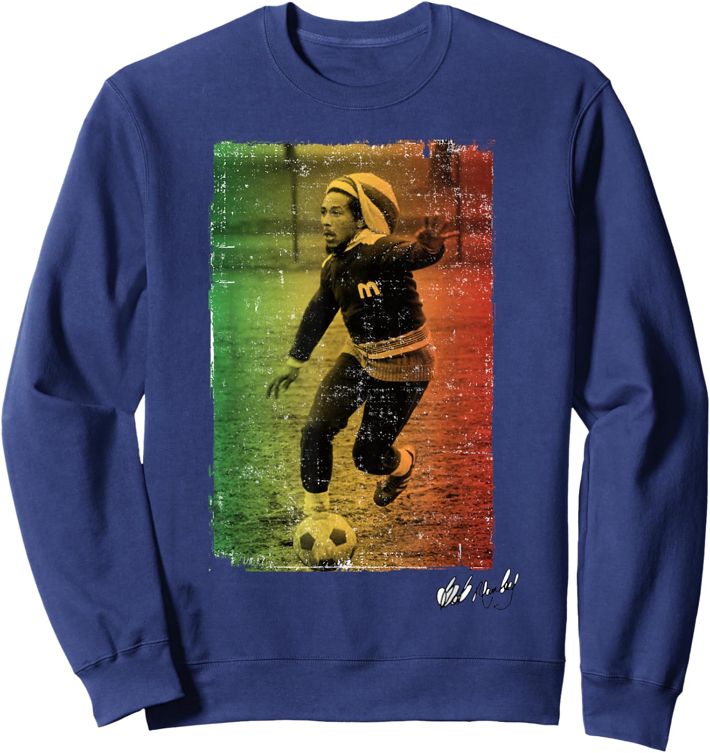 Bob Marley Rasta Football Sweatshirt - Sweatshirt | Navy