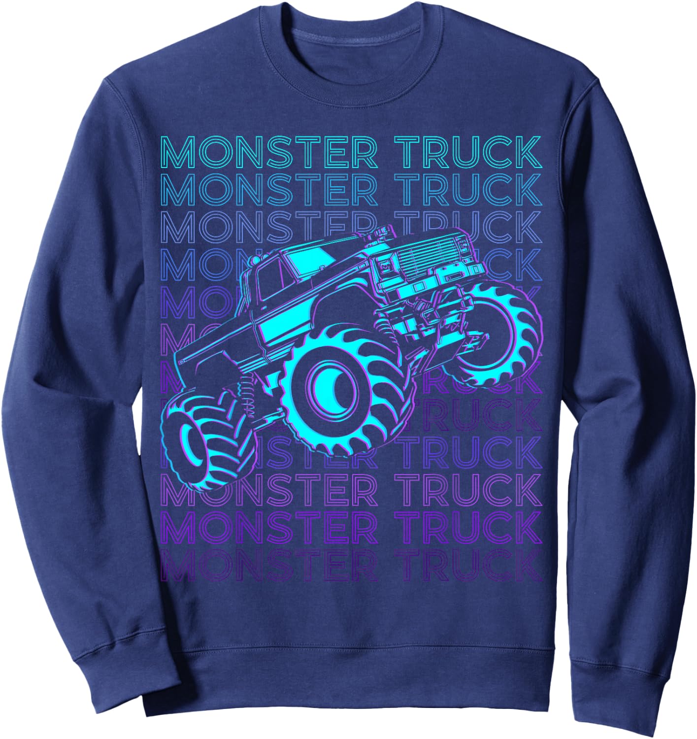 Monster Truck Retro Sweatshirt - Sweatshirt | Navy
