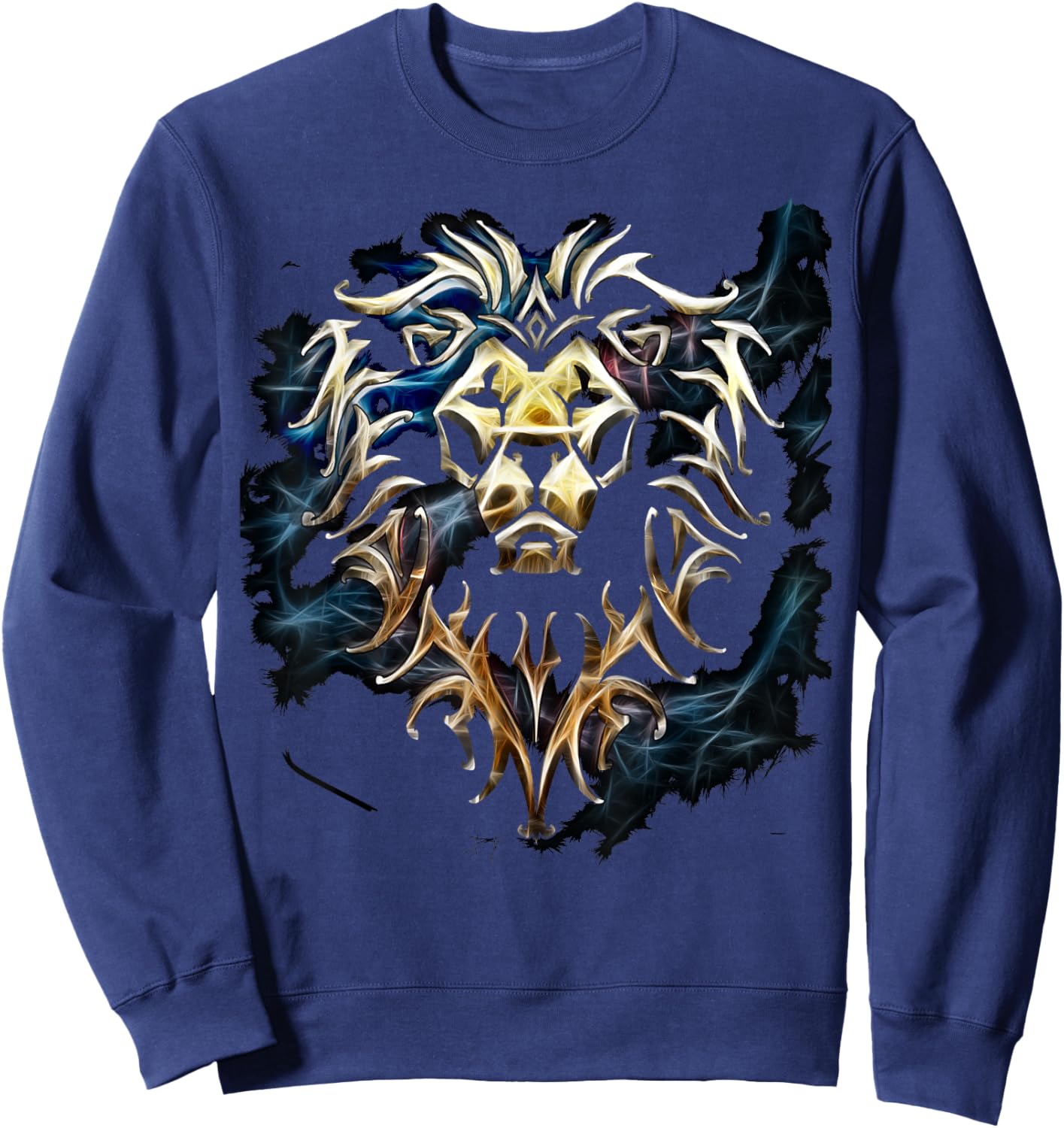 Warcraft Logo Alliance Saturated Majestic Fantasy Gamer Sweatshirt - Sweatshirt | Navy