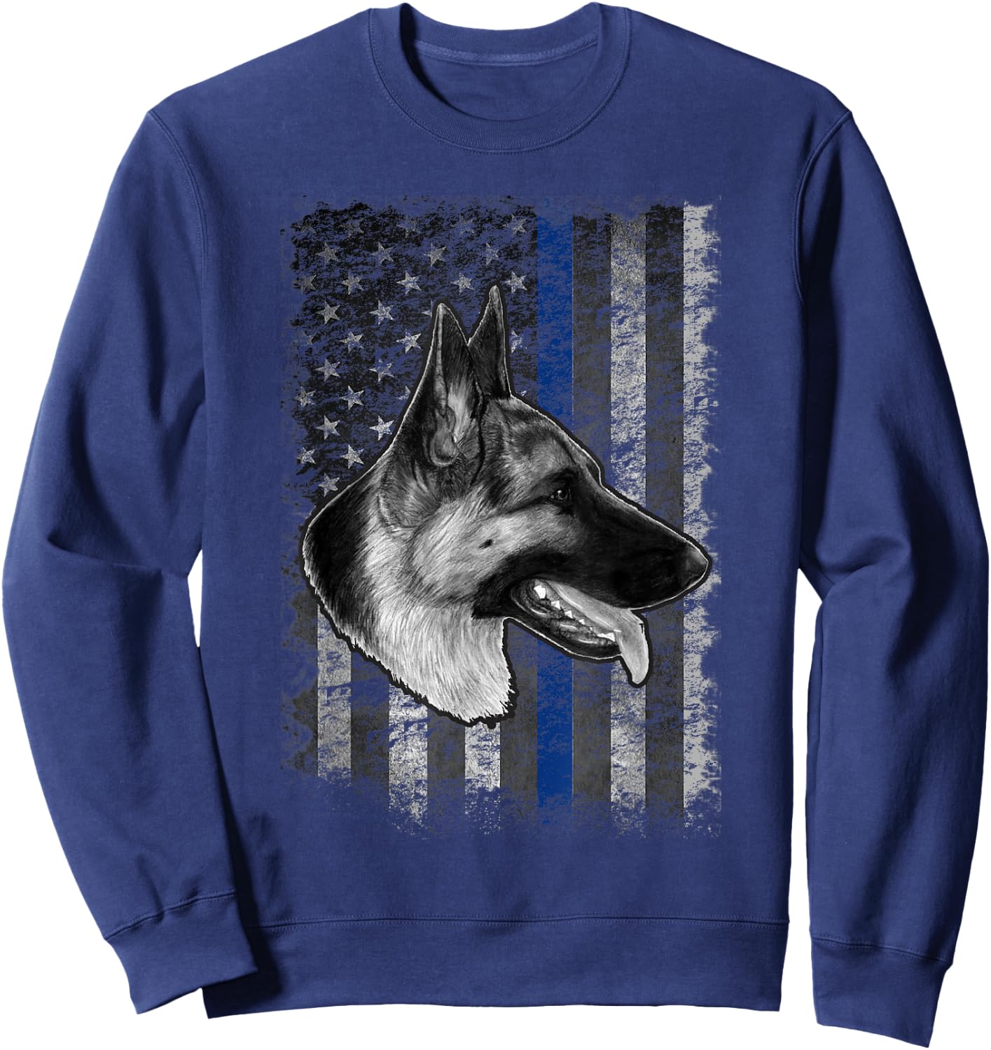 Thin Blue Line German Shepherd Police Dog K9 Sweatshirt - Sweatshirt | Navy