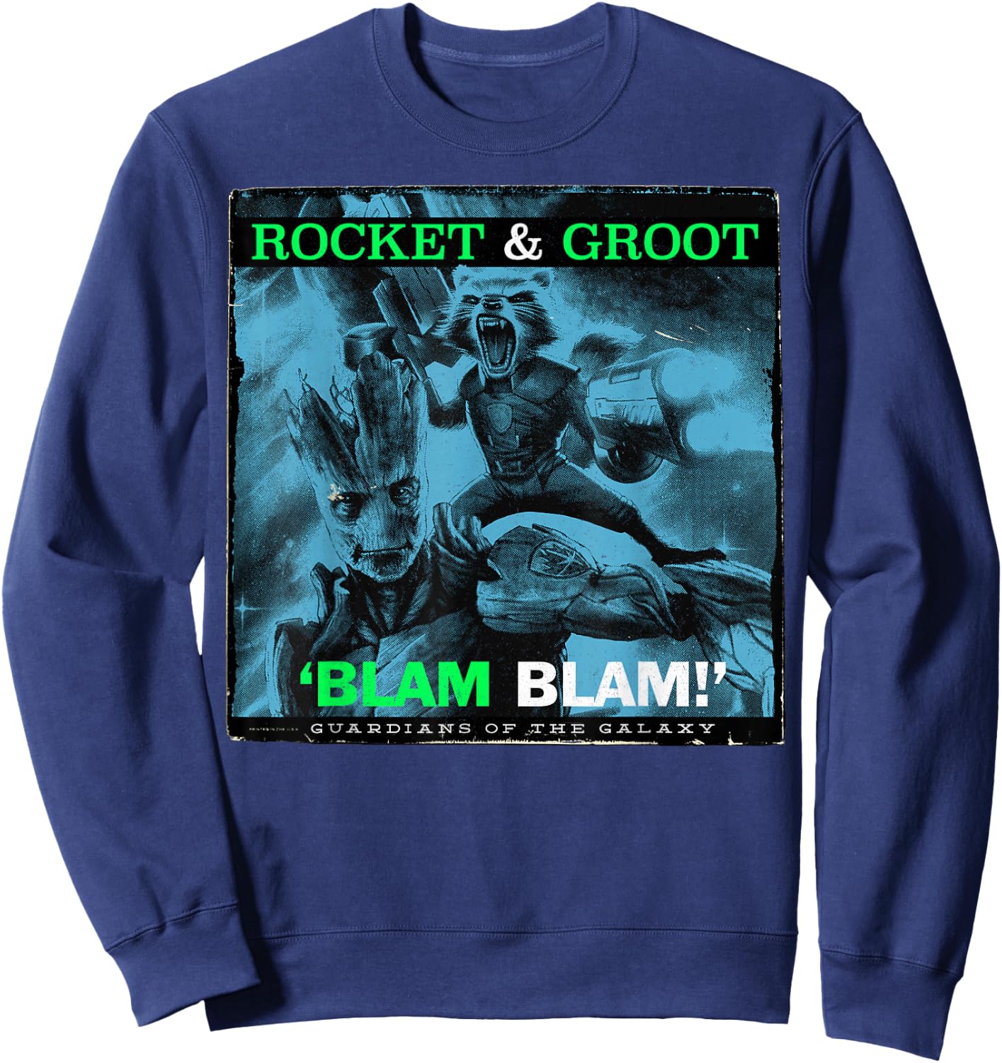 Marvel Guardians Of The Galaxy Rocket And Groot Blam Blam Sweatshirt - Sweatshirt | Navy