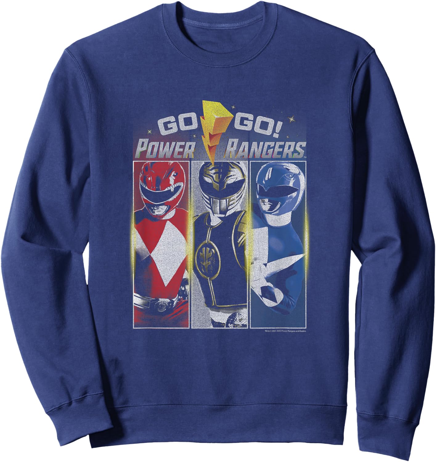 Power Rangers Red White & Blue Ranger Americana Panels Sweatshirt - Sweatshirt | Navy