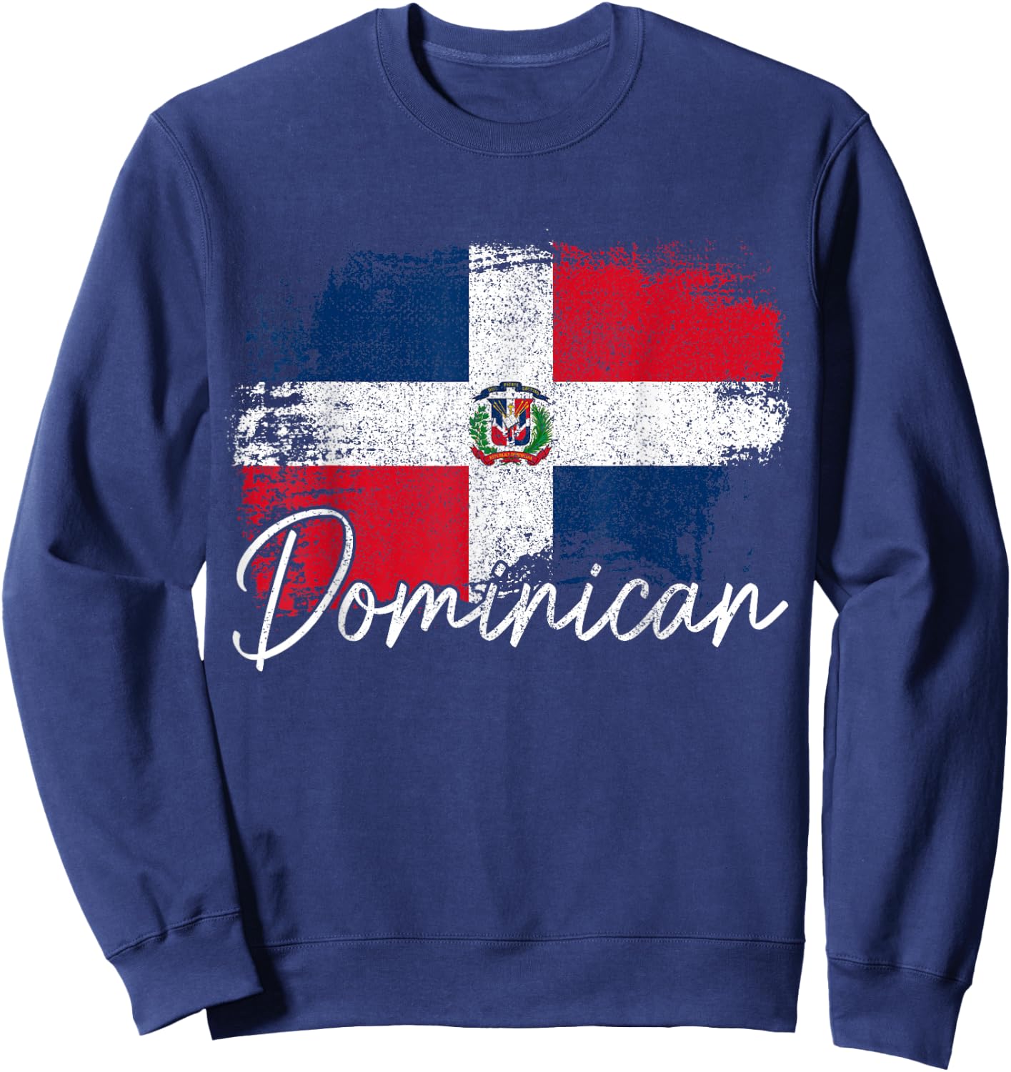 Dominican Republic Vintage Flag Dominican Pride Roots Sweatshirt - Sweatshirt | Navy