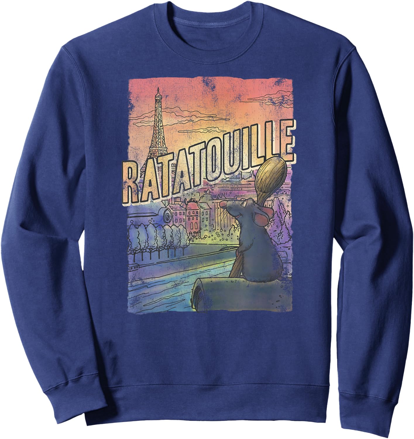 Disney Pixar Ratatouille Remy City View Poster Sweatshirt - Sweatshirt | Navy
