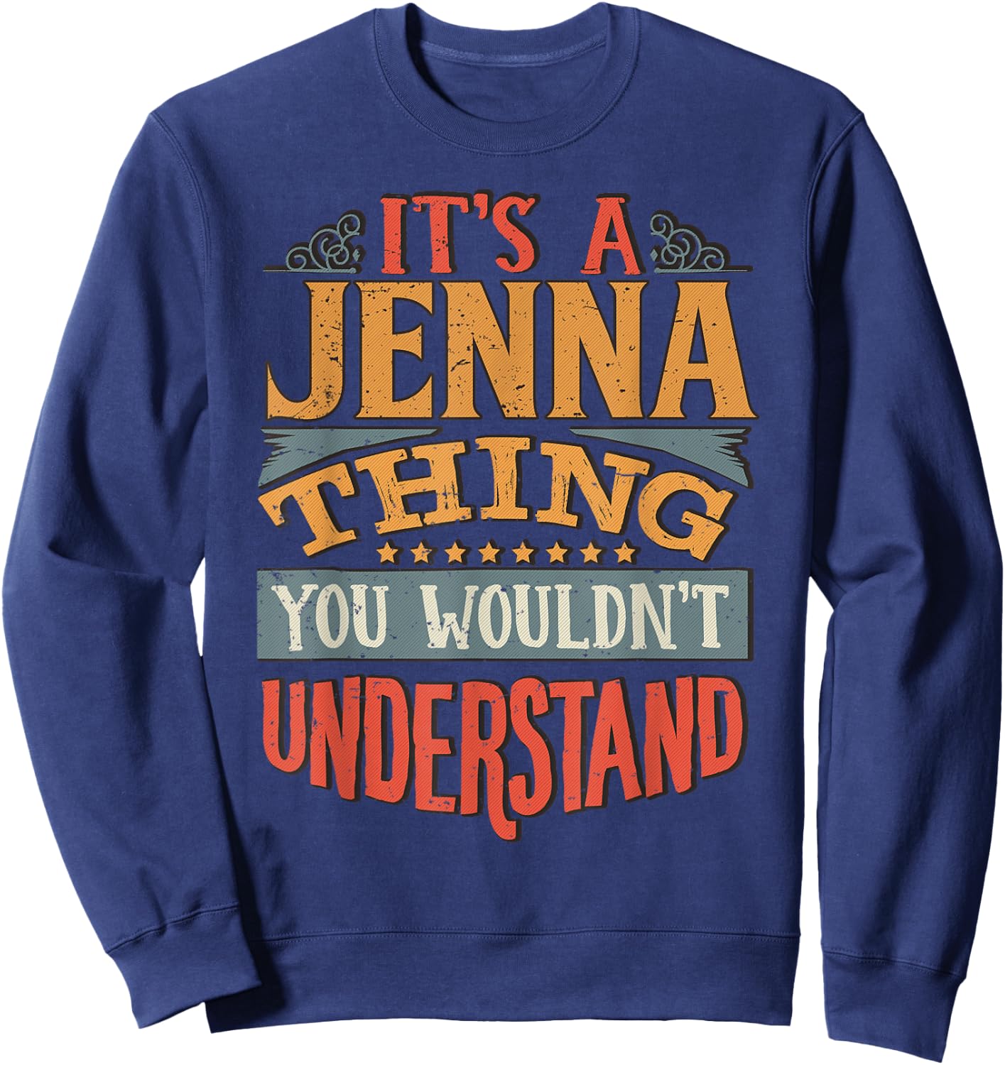 Jenna Name Sweatshirt - Sweatshirt | Navy