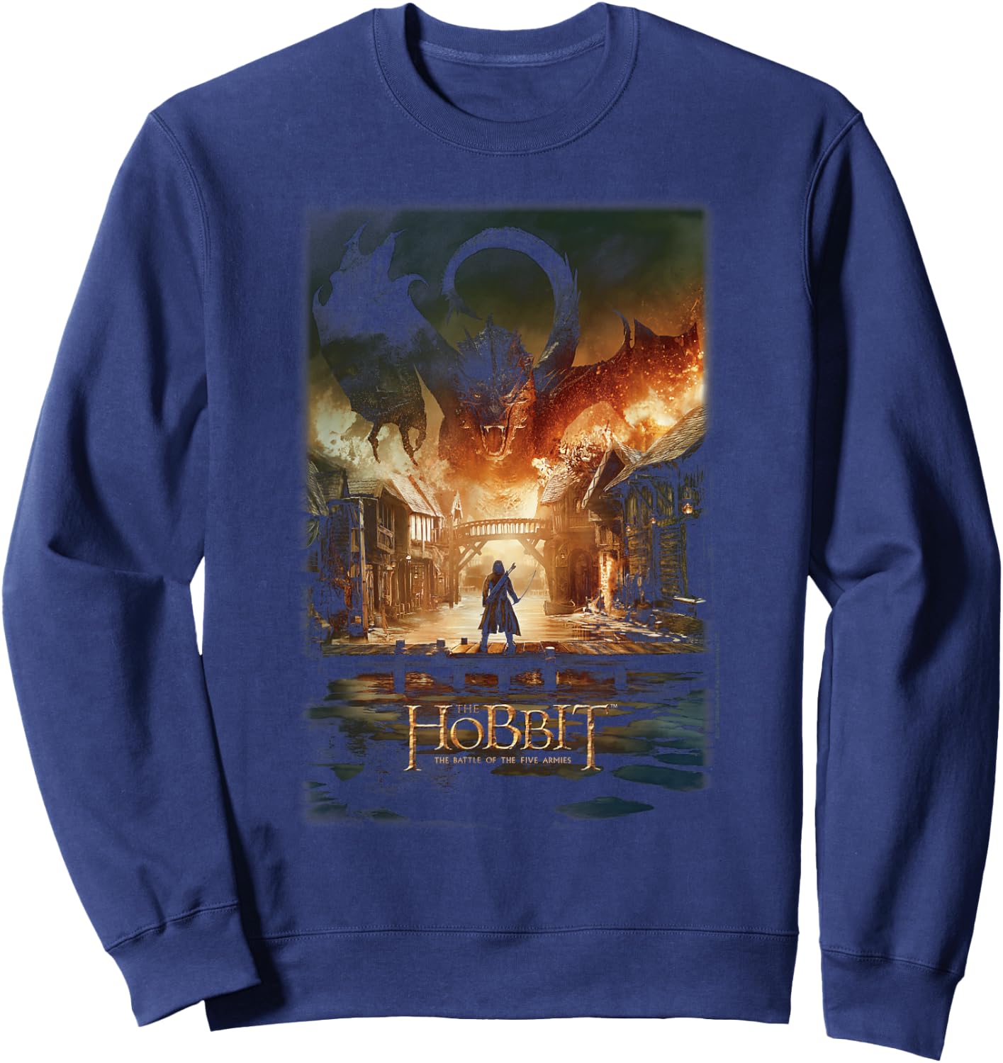 Hobbit Smaug Poster Black Sweatshirt - Sweatshirt | Navy