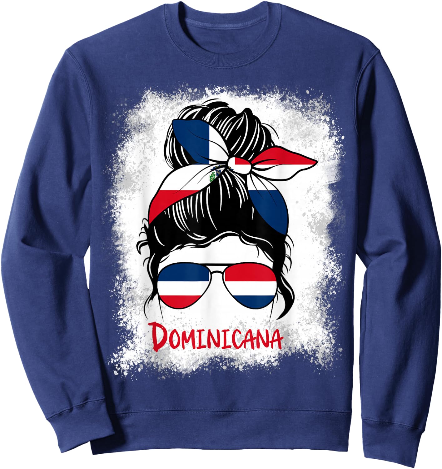 Dominicana Bleached Dominican Republic Girl Woman Small Sweatshirt - Sweatshirt | Navy