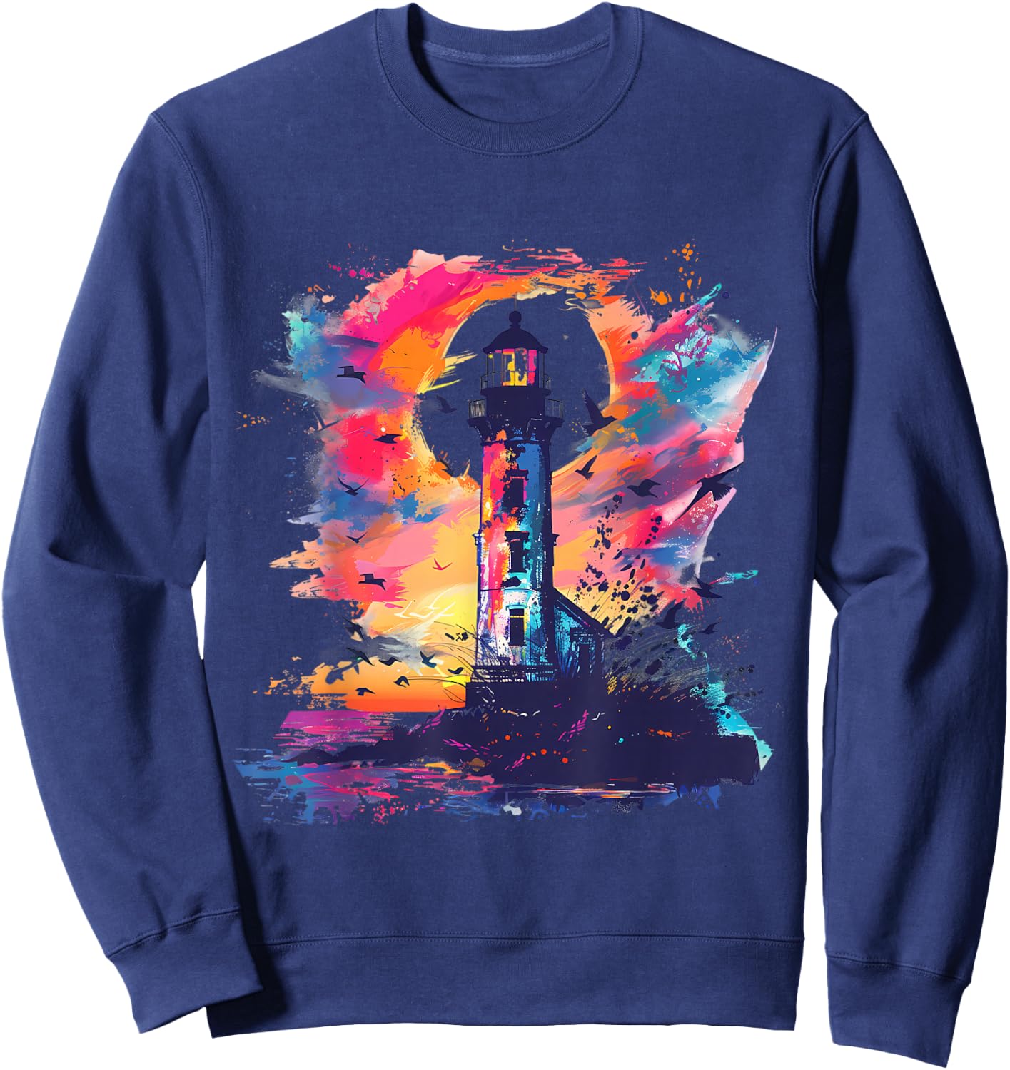 Lighthouse Sailing Sea Beach Boating Seaside House Sweatshirt - Sweatshirt | Navy