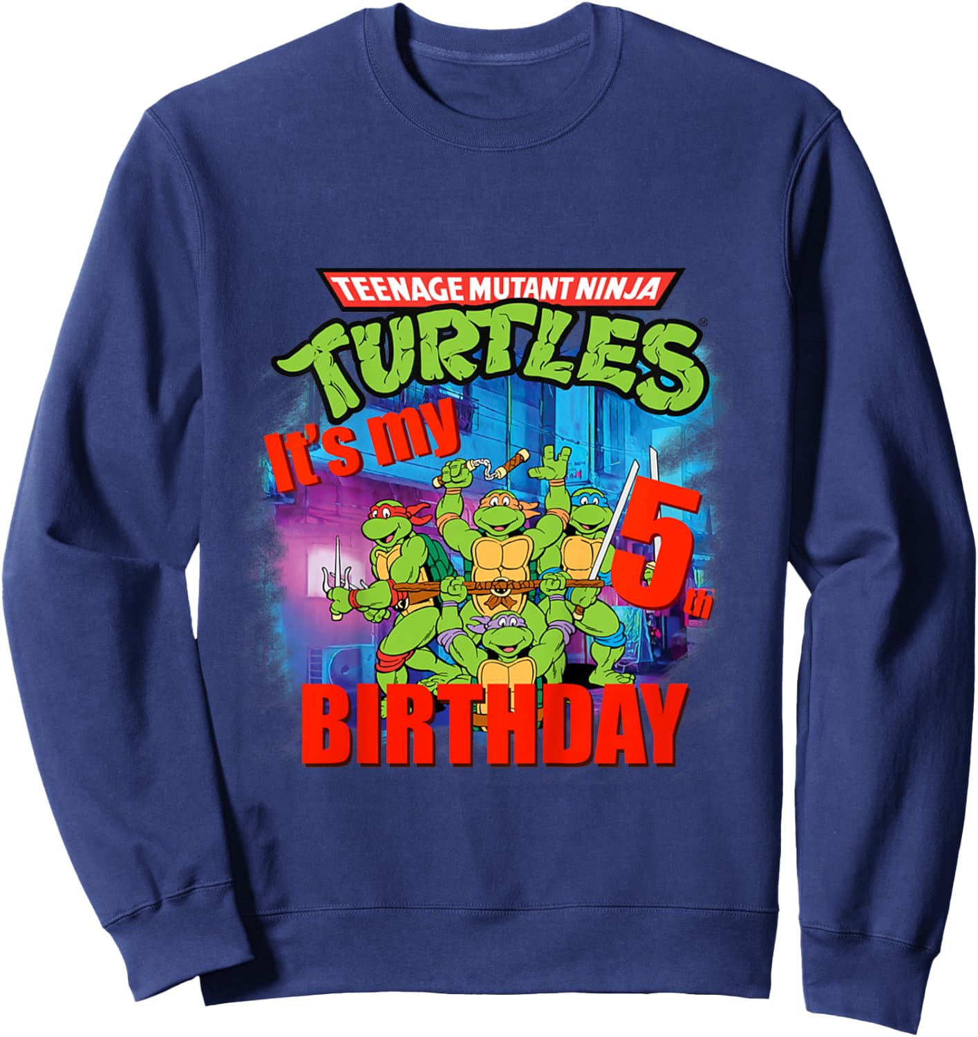 Mademark x Teenage Mutant Ninja Turtles - Original Teenage Mutant Ninja Turtles fifth Birthday 5 Sweatshirt - Sweatshirt | Navy