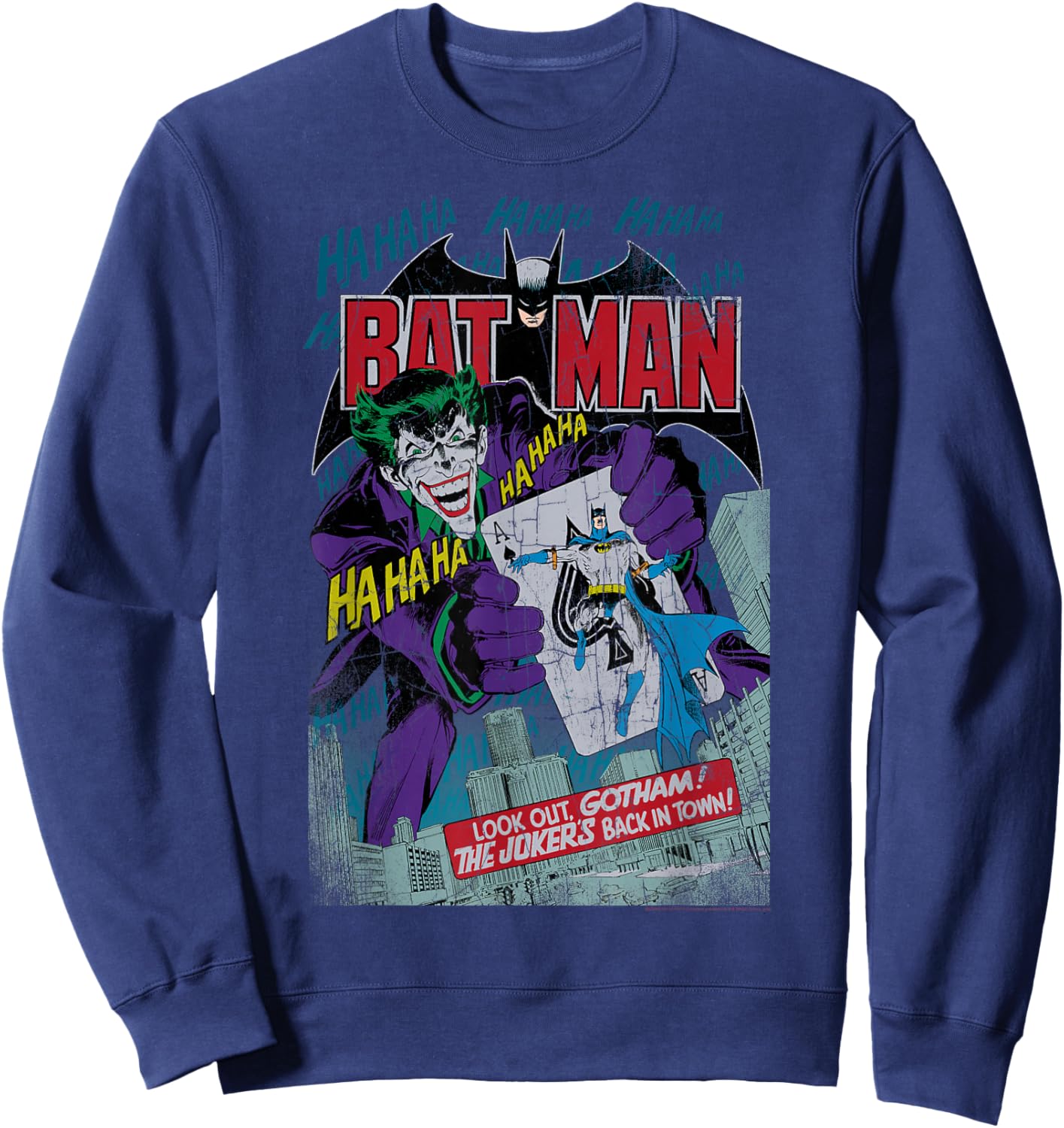 DC Comics Batman and Joker Comic Cover Small Sweatshirt - Sweatshirt | Navy